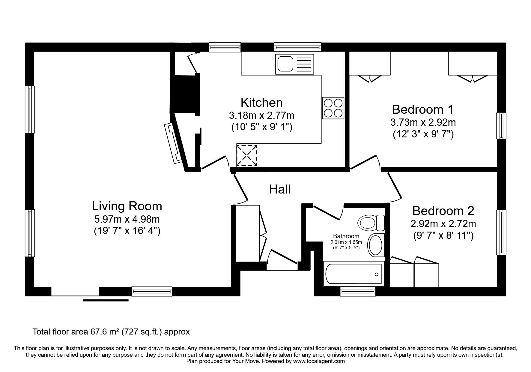 Floorplan of 2 bedroom Detached Property for sale, Courthill Park, Auldgirth, Dumfries and Galloway, DG2