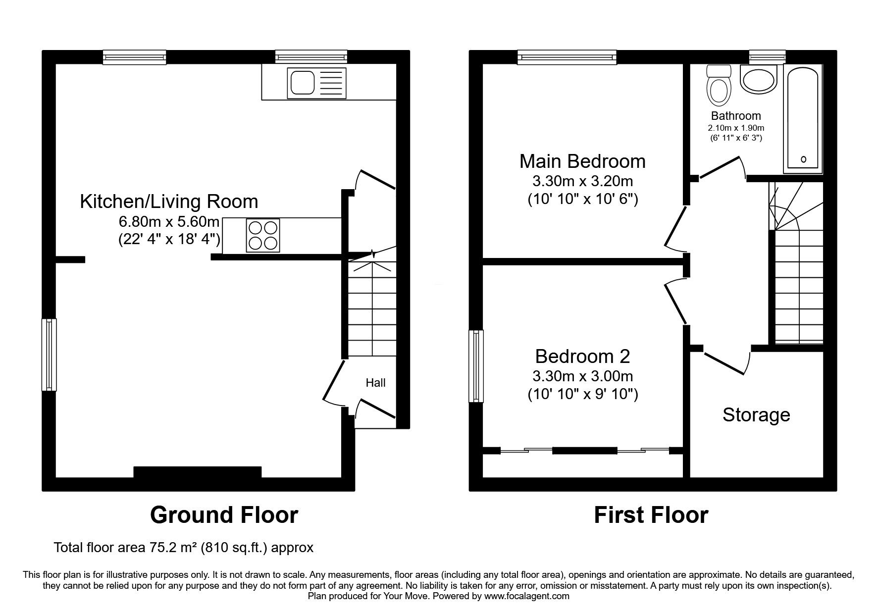 Floorplan of 2 bedroom  Flat for sale, St. Margarets, Lochmaben, Dumfries and Galloway, DG11