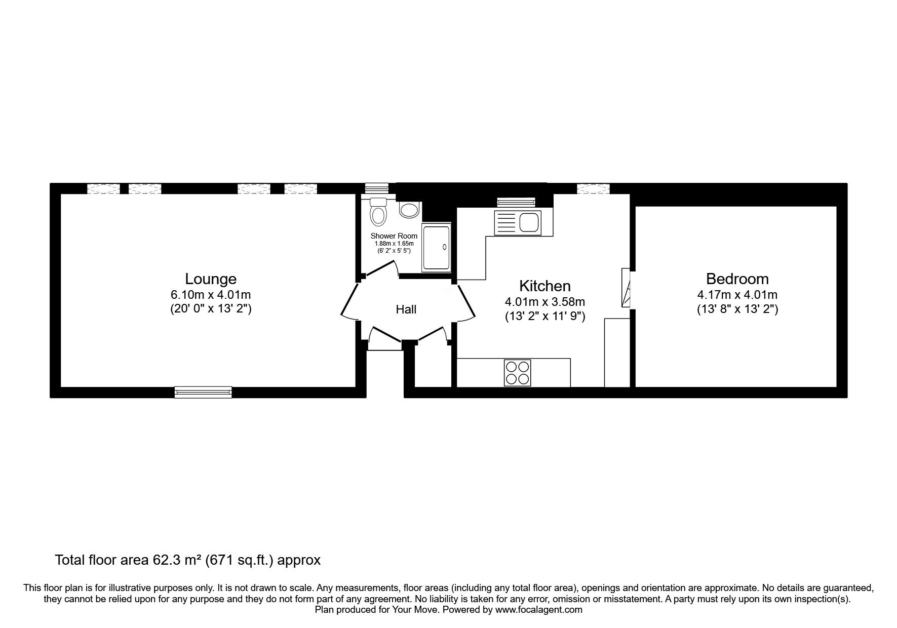 Floorplan of 1 bedroom  Flat for sale, Great King Street, Dumfries, Dumfries and Galloway, DG1