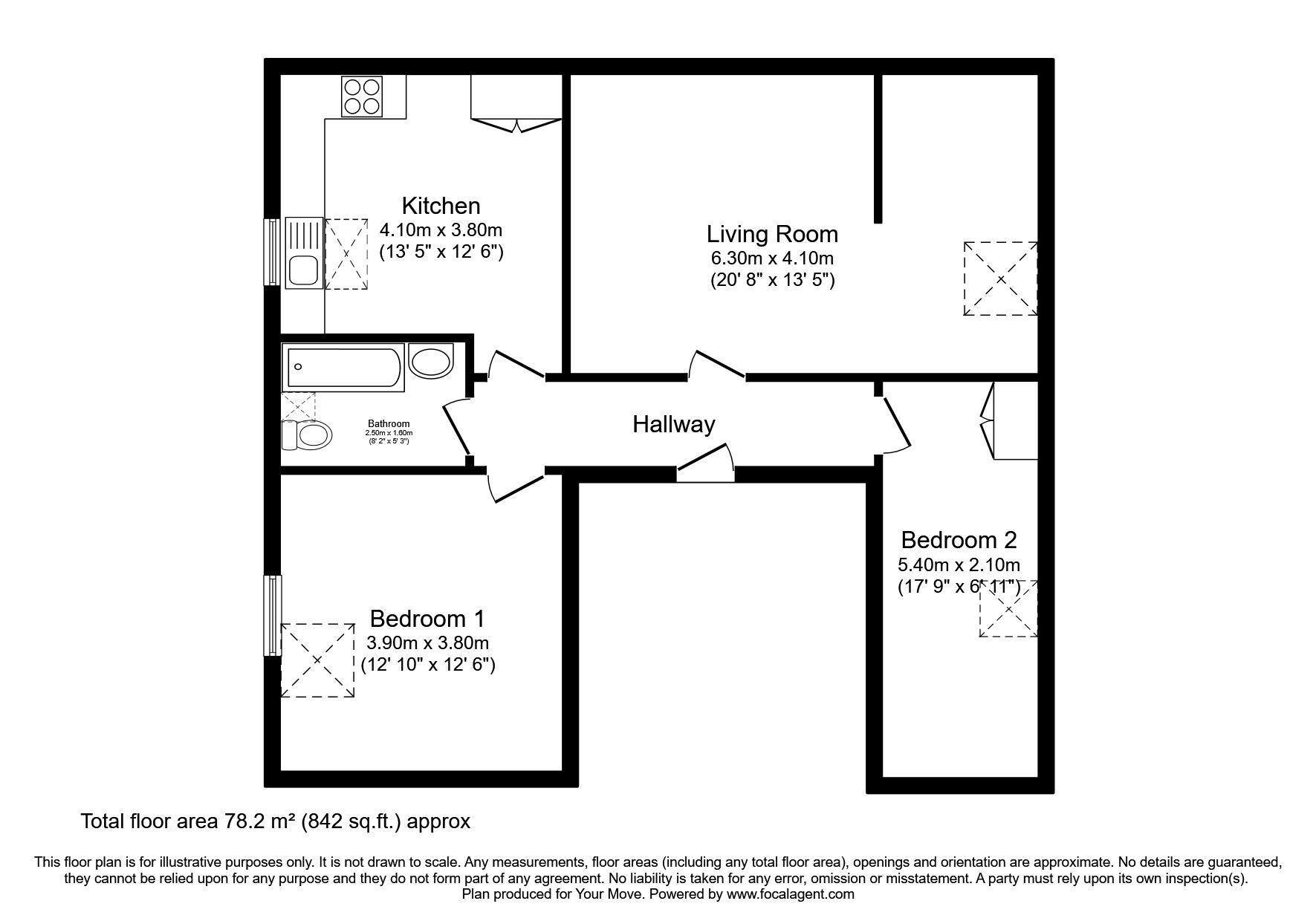 Floorplan of 2 bedroom  Flat for sale, Castle Street, Dumfries, Dumfries and Galloway, DG1