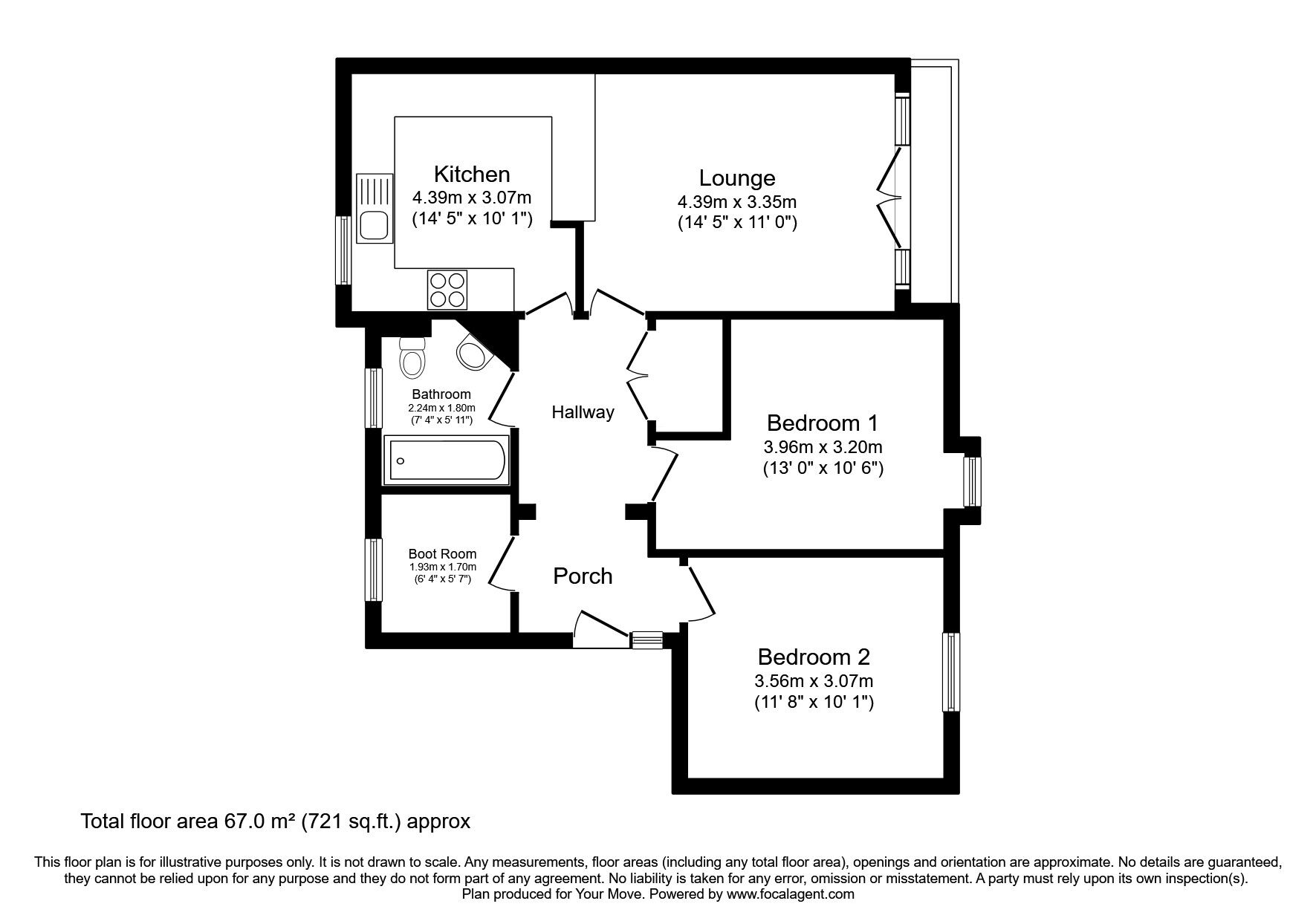 Floorplan of 2 bedroom  Flat for sale, Church Street, Dumfries, DG2