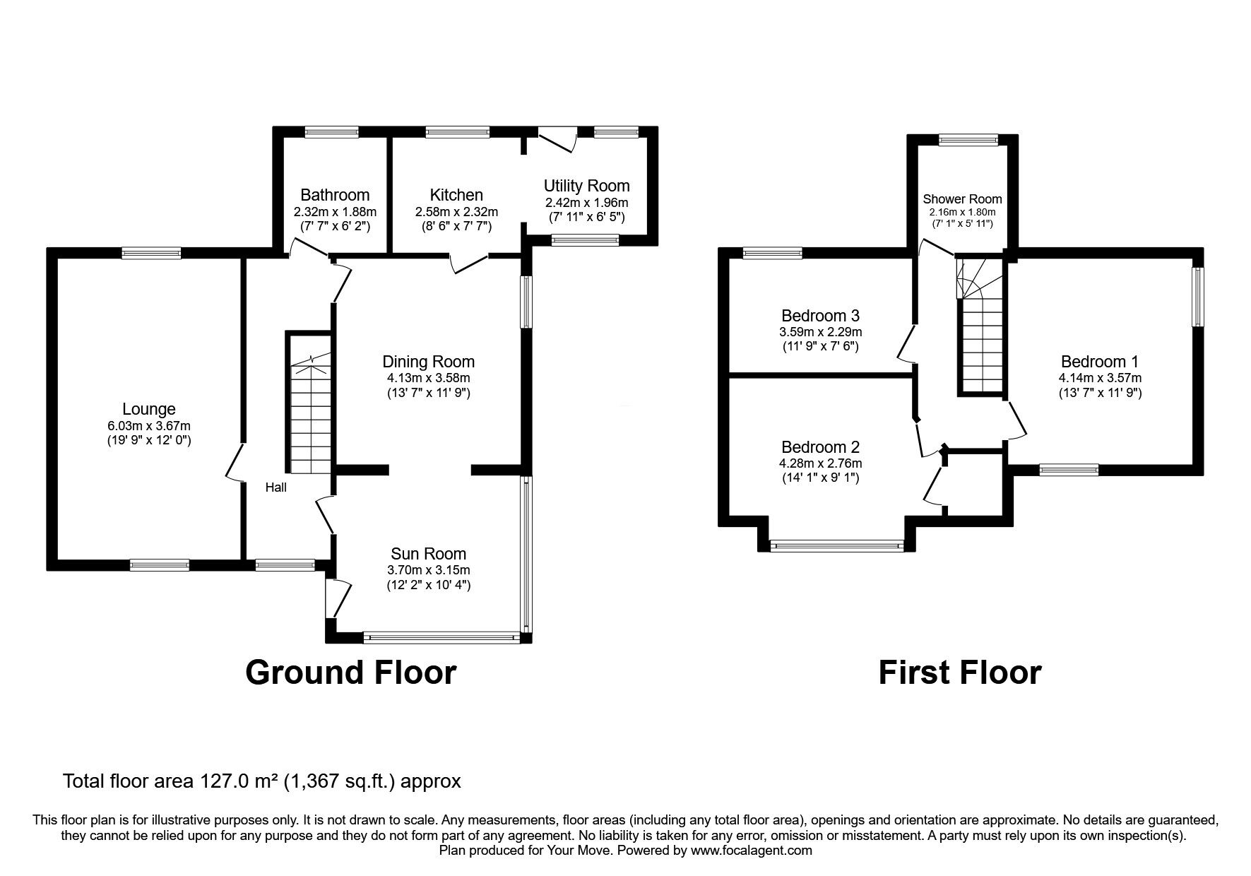 Floorplan of 3 bedroom Detached House for sale, Kirkgunzeon, Dumfries, Dumfries and Galloway, DG2