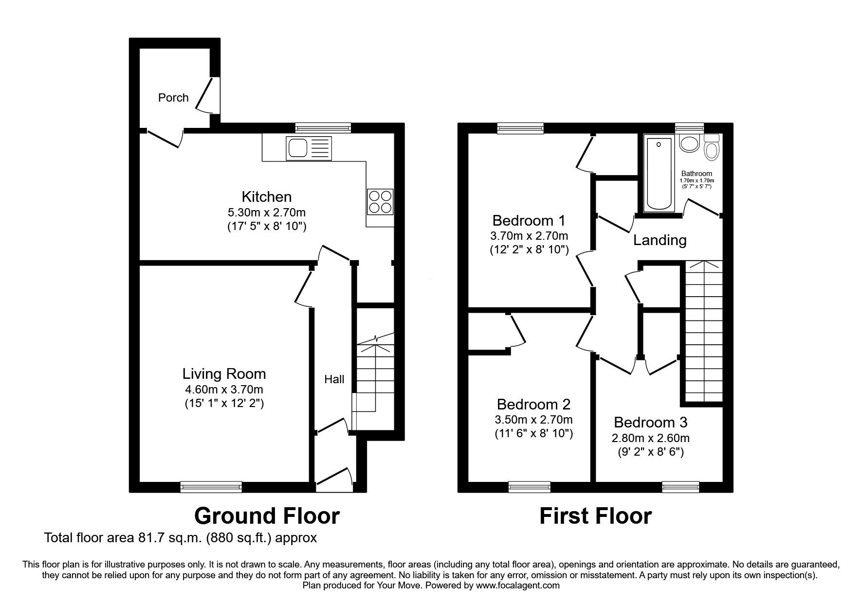 Floorplan of 3 bedroom Semi Detached House for sale, St. Teresas Crescent, Dumfries, Dumfries and Galloway, DG2