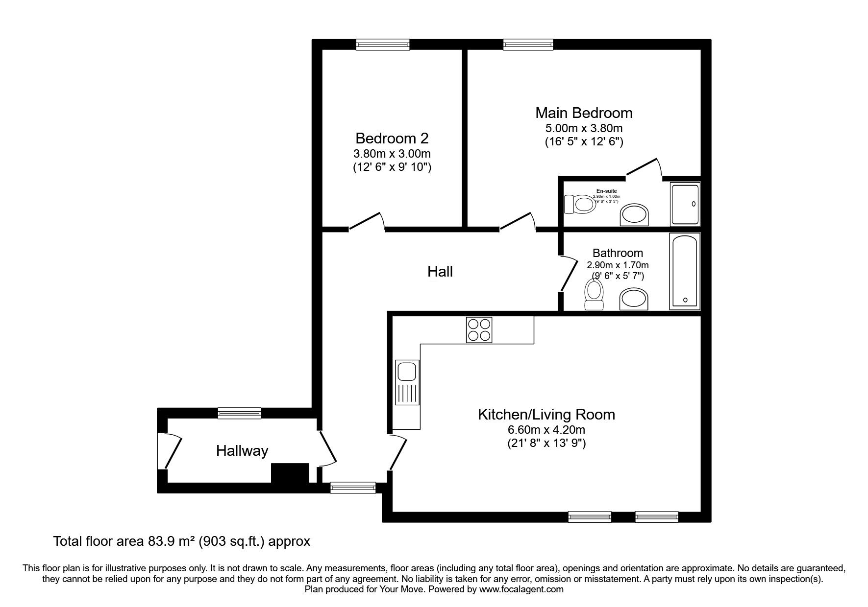 Floorplan of 2 bedroom  Flat for sale, Academy Road, Moffat, Dumfries and Galloway, DG10