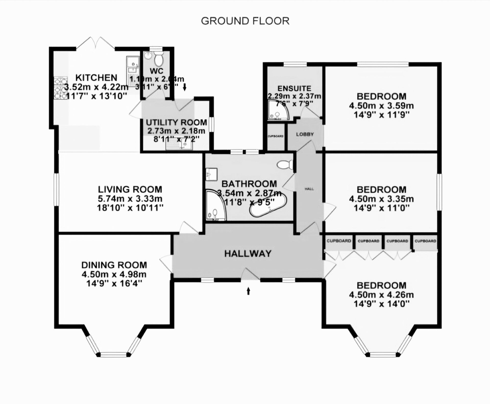 Floorplan of 3 bedroom Detached Bungalow for sale, Bruce Street, Lochmaben, Dumfries and Galloway, DG11