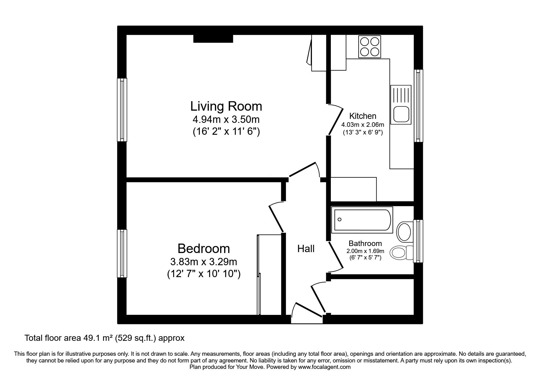 Floorplan of 1 bedroom  Flat for sale, Castle Street, Tayport, Fife, DD6