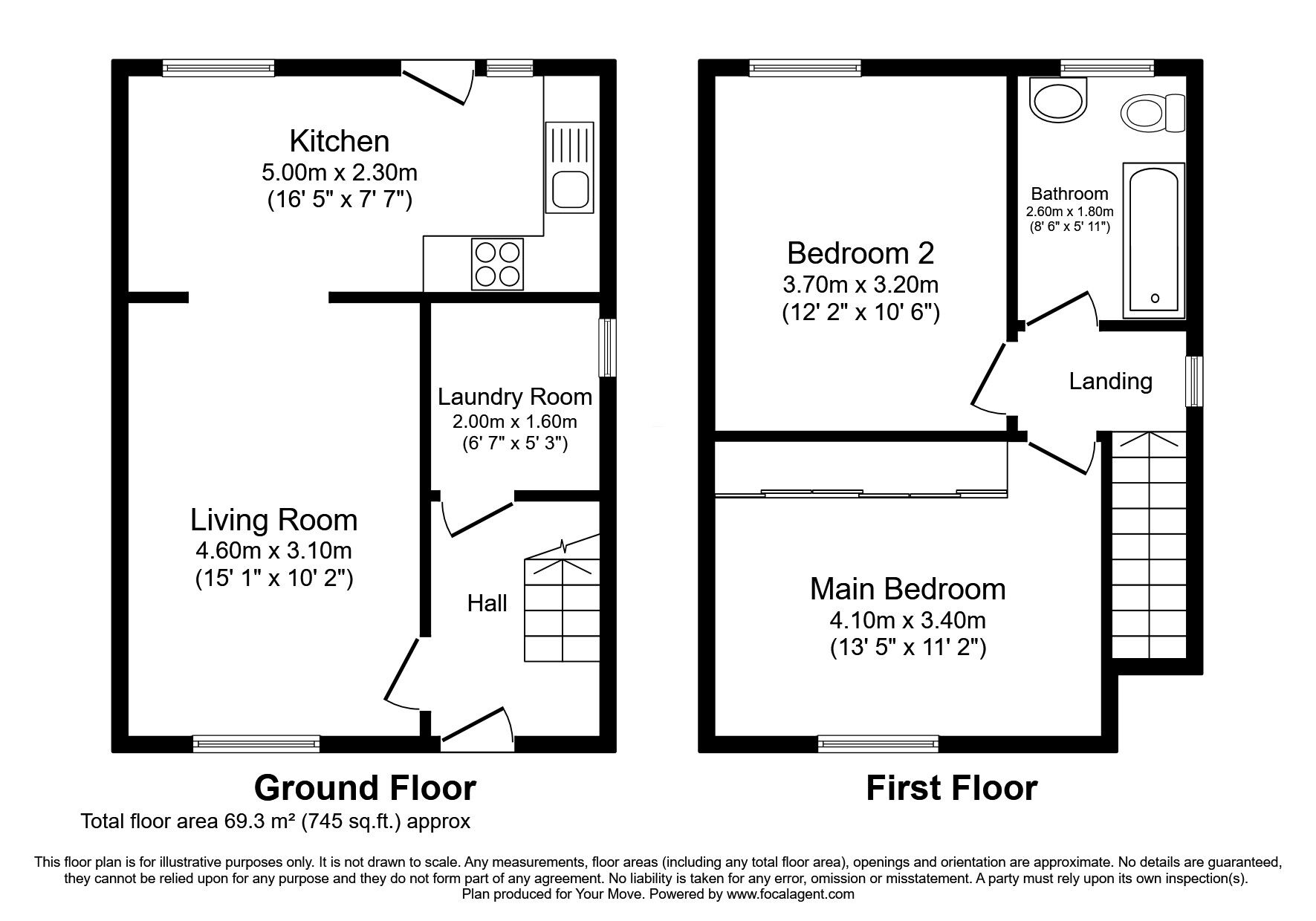 Floorplan of 2 bedroom Semi Detached House for sale, Douie Park, Dumfries, Dumfries and Galloway, DG1