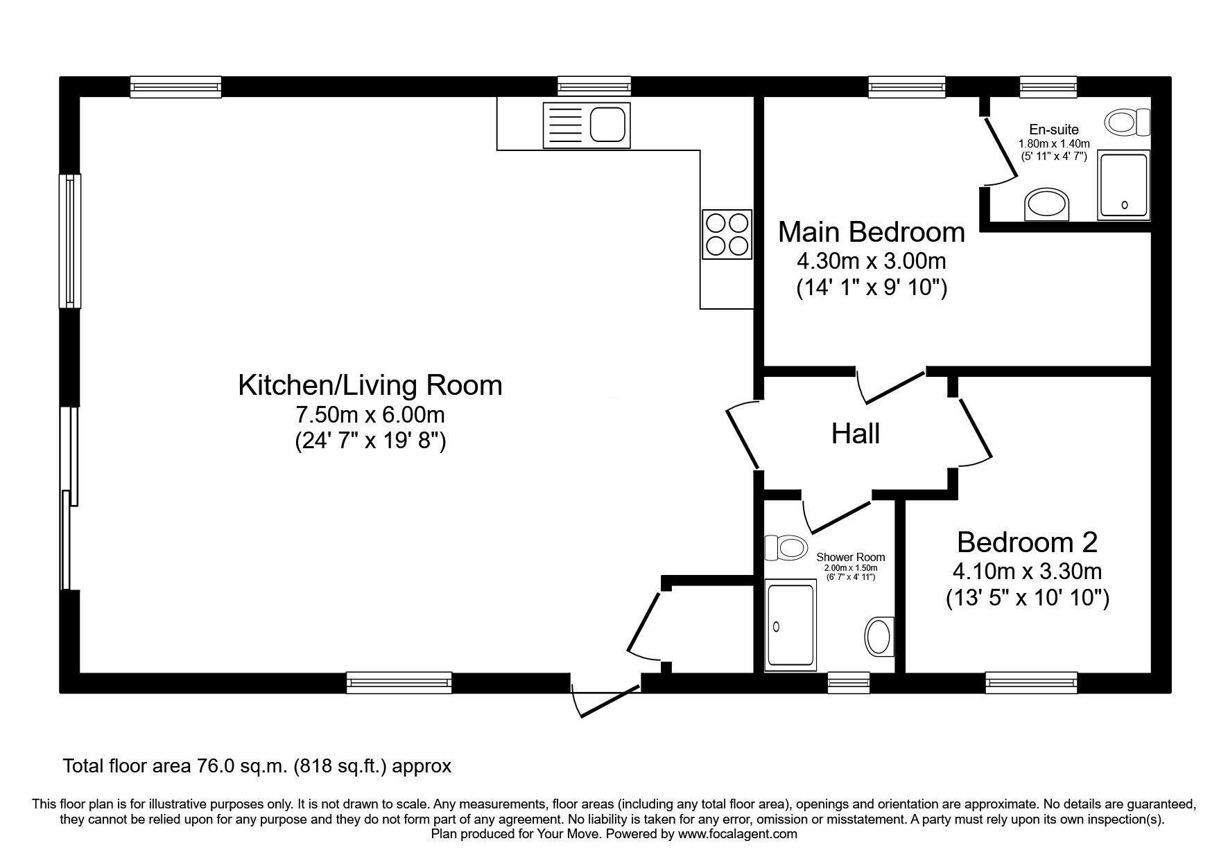 Floorplan of 2 bedroom Detached Property for sale, Southerness, Dumfries, Dumfries and Galloway, DG2