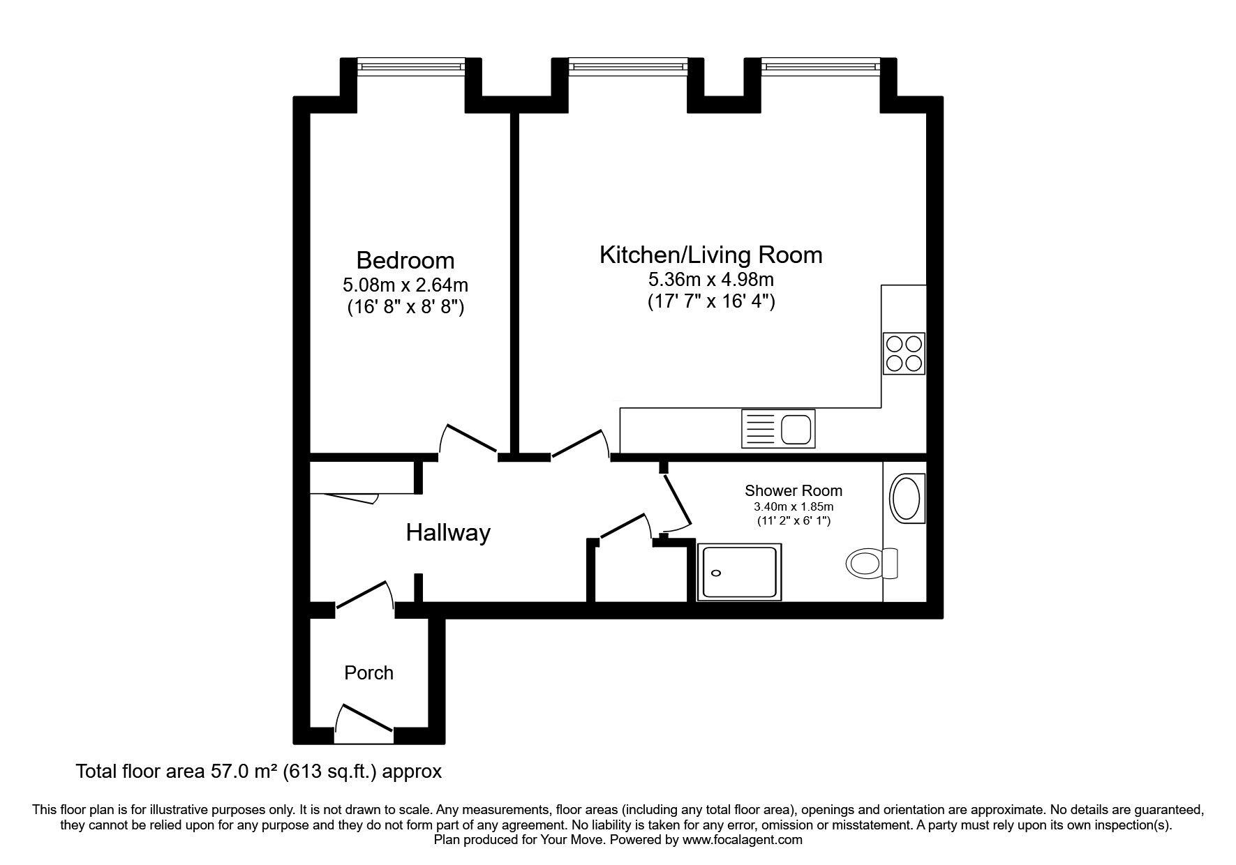 Floorplan of 1 bedroom  Flat for sale, Academy Road, Moffat, Dumfries and Galloway, DG10