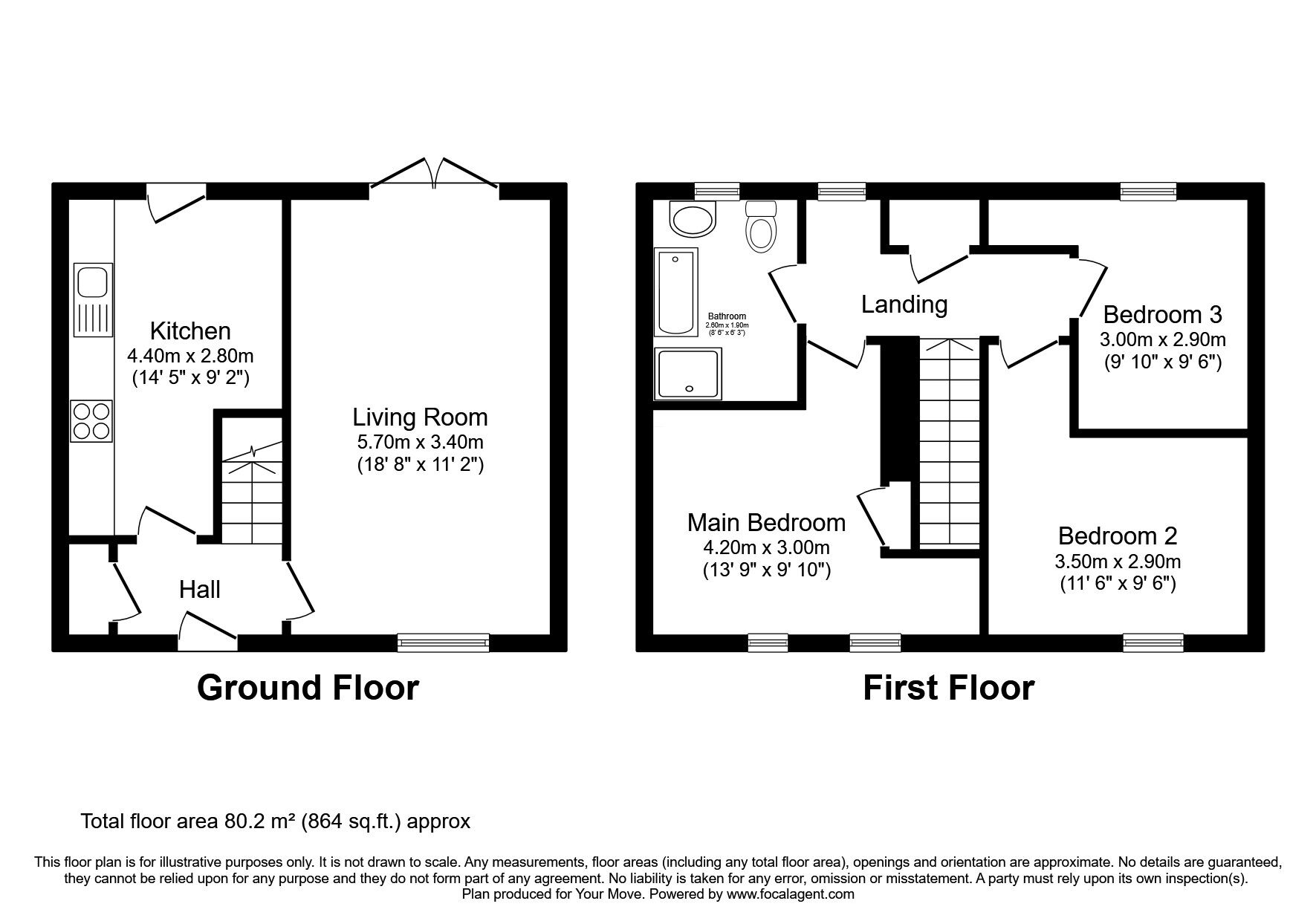 Floorplan of 3 bedroom Mid Terrace House for sale, Riddell Avenue, Dumfries, Dumfries and Galloway, DG2