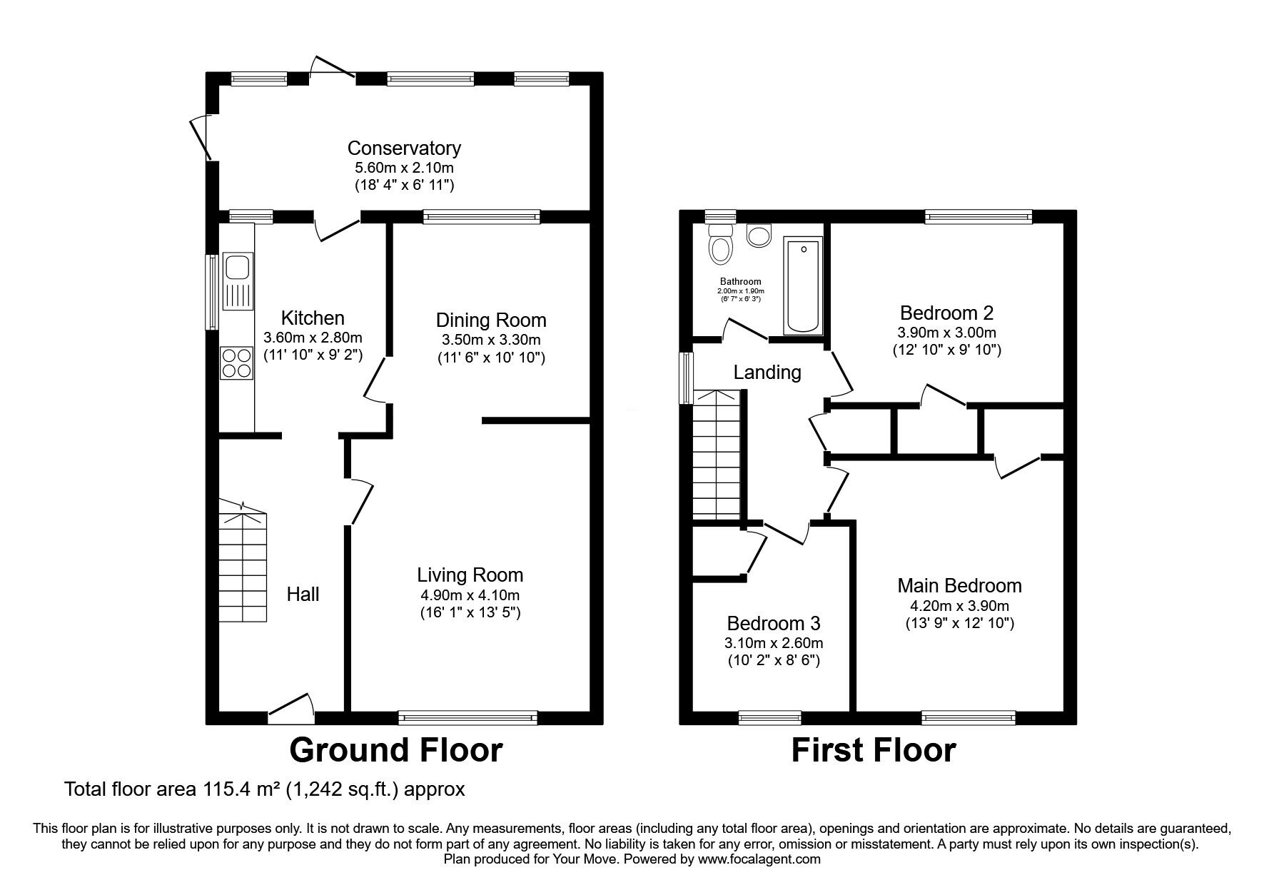 Floorplan of 3 bedroom Semi Detached House for sale, Kellwood Avenue, Dumfries, DG1