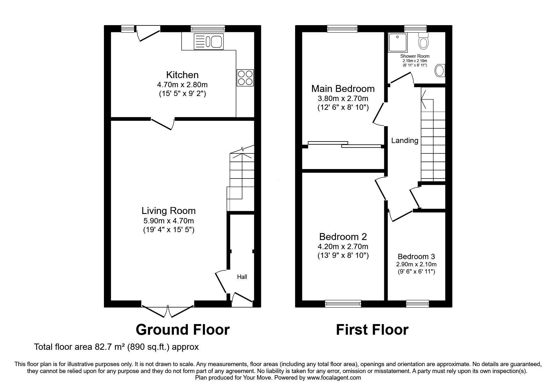 Floorplan of 3 bedroom End Terrace House for sale, MacDonald Loaning, Heathhall, Dumfries and Galloway, DG1