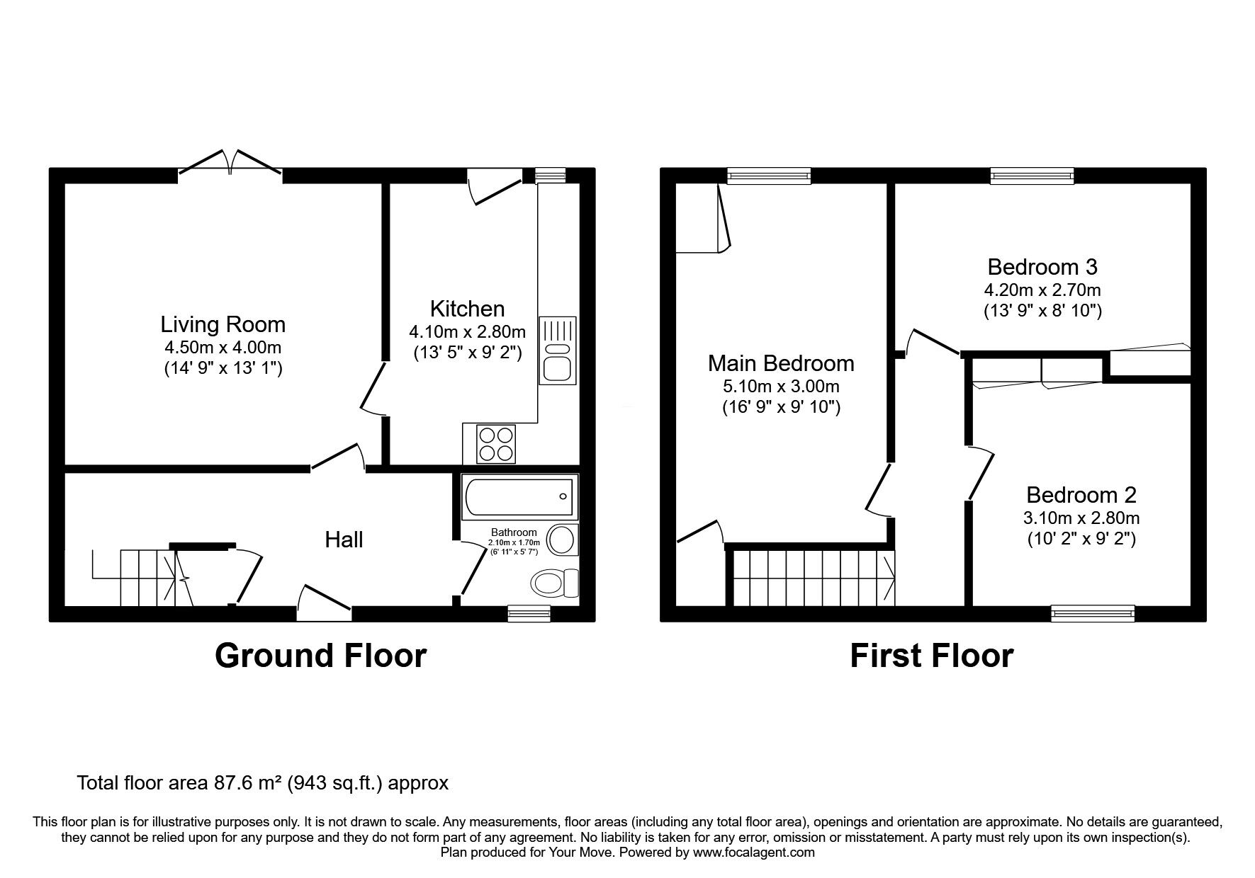 Floorplan of 3 bedroom Mid Terrace House for sale, Barkerland Avenue, Dumfries, Dumfries and Galloway, DG1