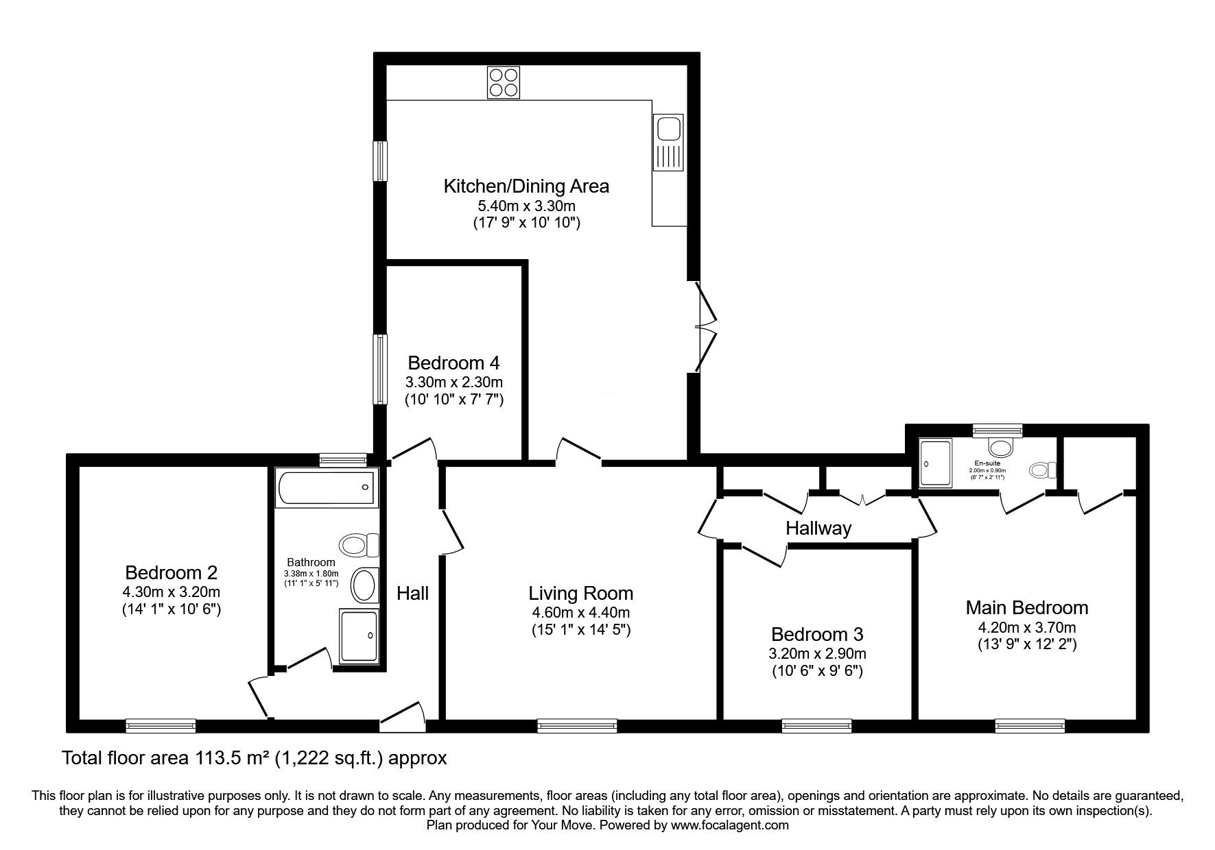 Floorplan of 4 bedroom Detached Bungalow for sale, Bankend, Dumfries, Dumfries and Galloway, DG1