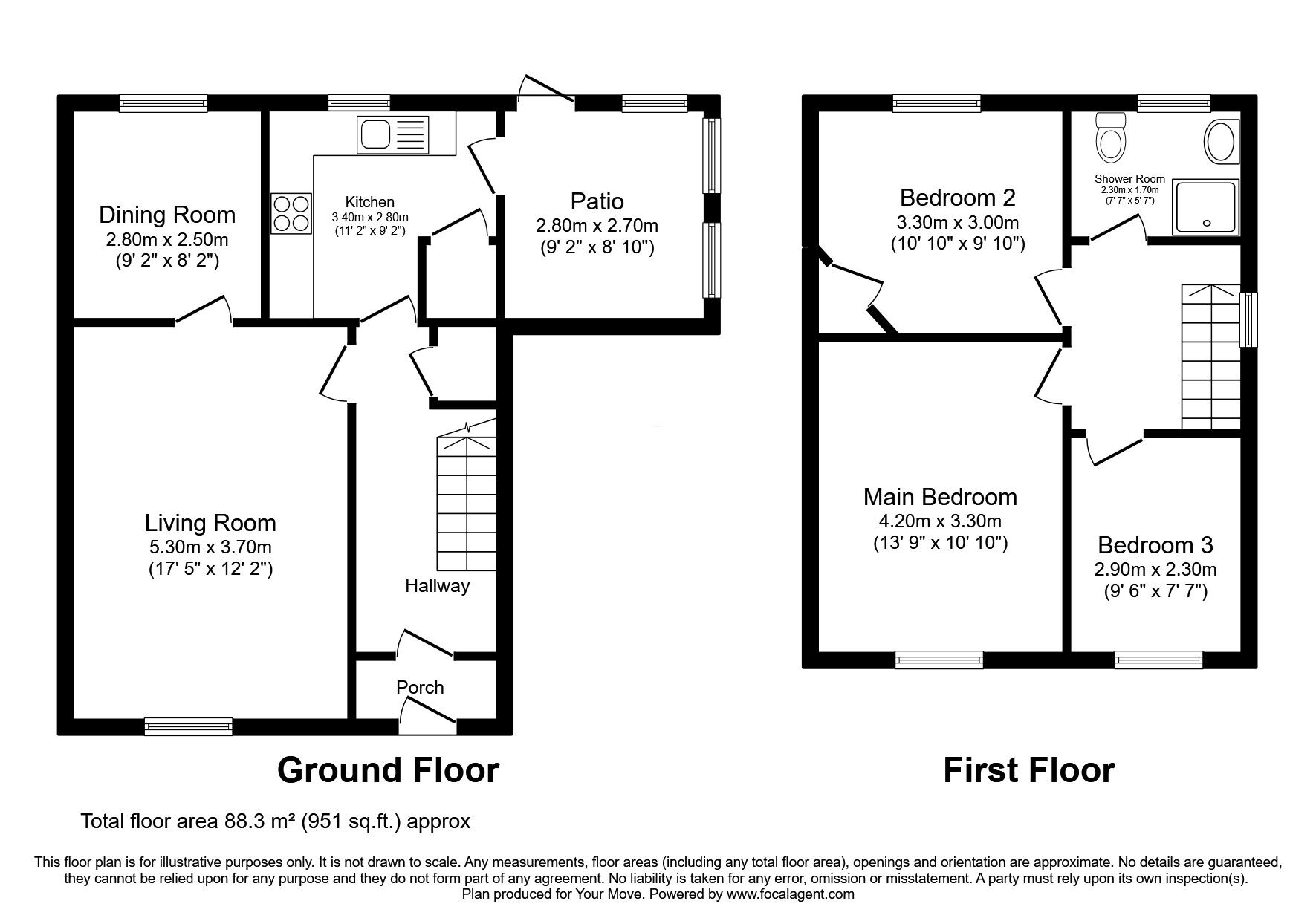 Floorplan of 3 bedroom Semi Detached House for sale, Strathearn Place, Dumfries, Dumfries and Galloway, DG2