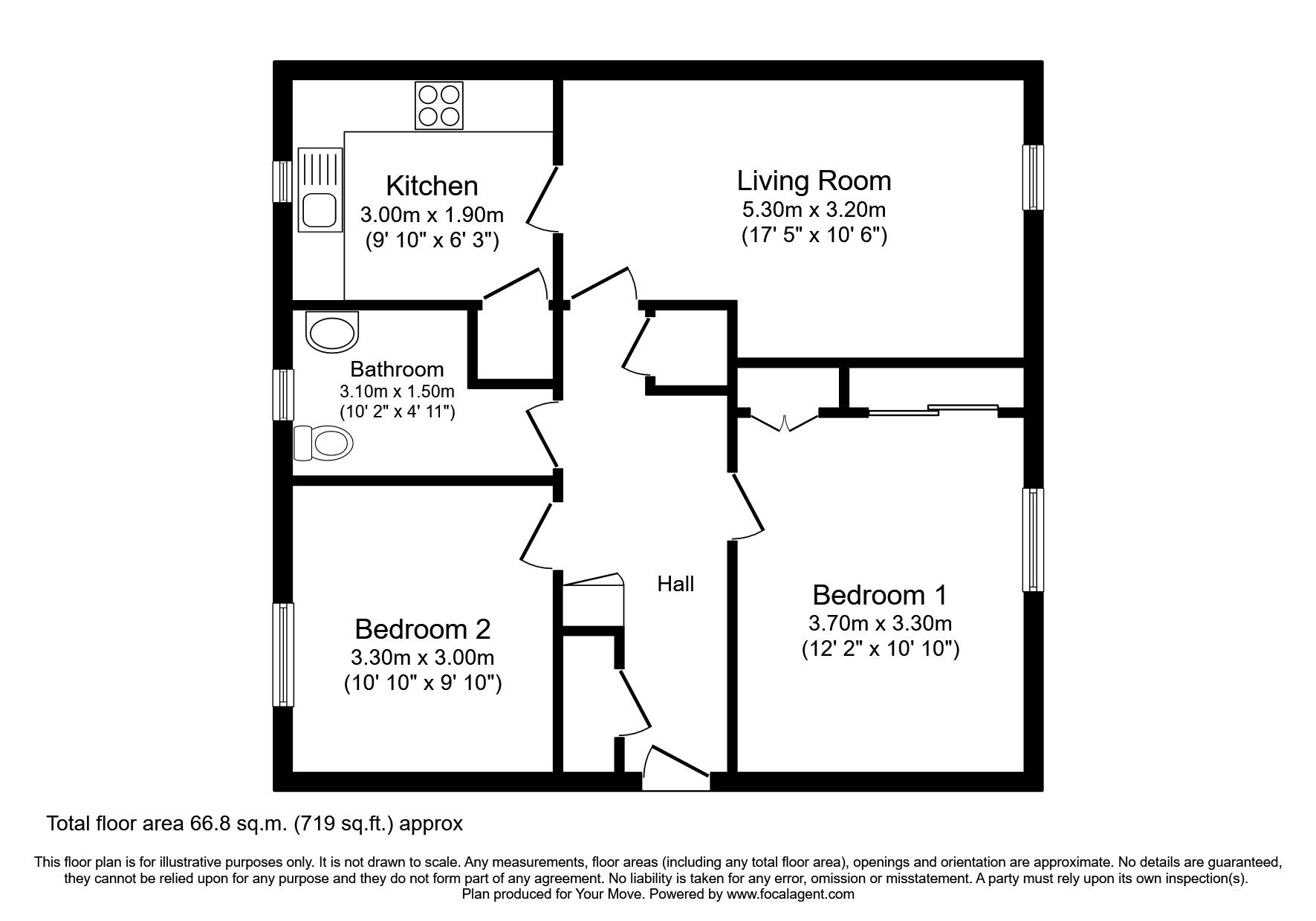 Floorplan of 2 bedroom  Flat to rent, Loganlee Terrace, Dundee, DD2