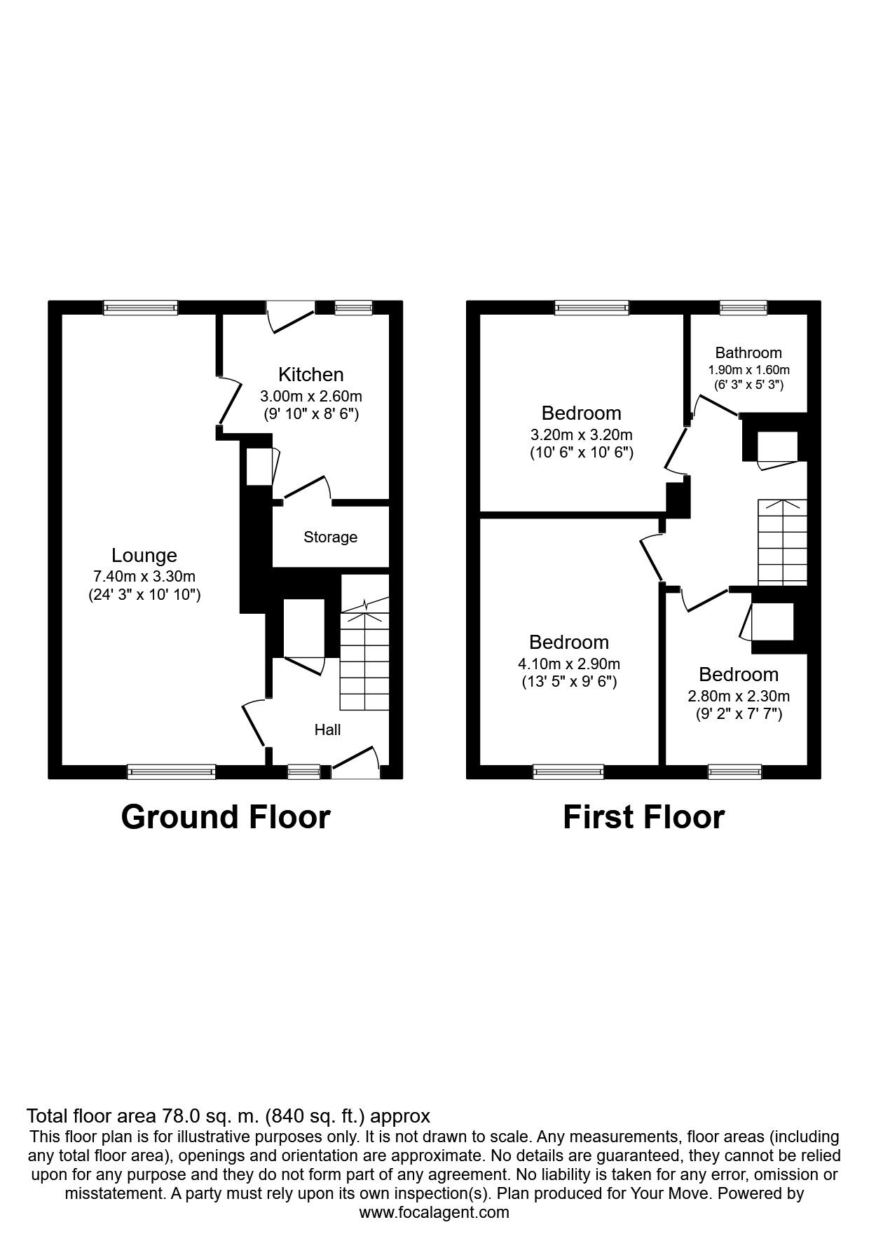 Floorplan of 3 bedroom  House to rent, Huntly Place, Dundee, DD4