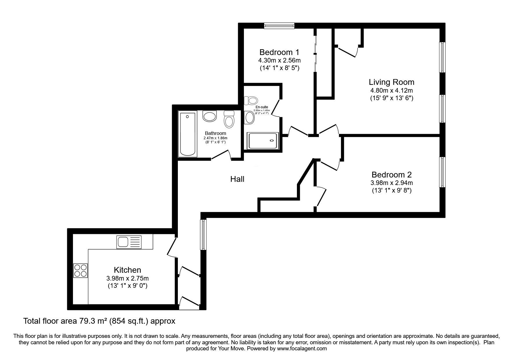 Floorplan of 2 bedroom  Flat for sale, Cowgate, Dundee, Angus, DD1