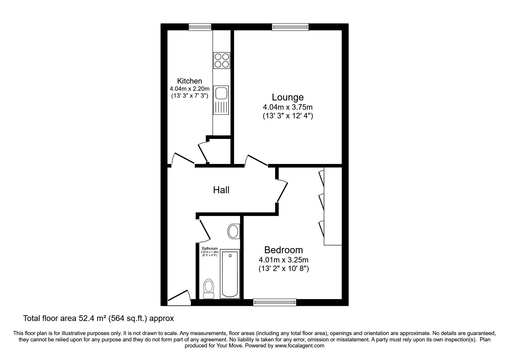 Floorplan of 1 bedroom  Flat for sale, Logie Street, Dundee, Angus, DD2