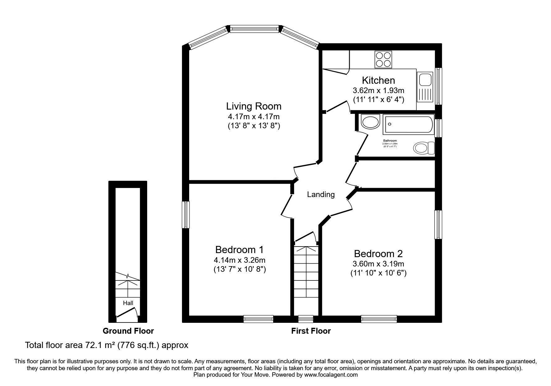 Floorplan of 2 bedroom  Flat for sale, Queen Street, Tayport, Fife, DD6