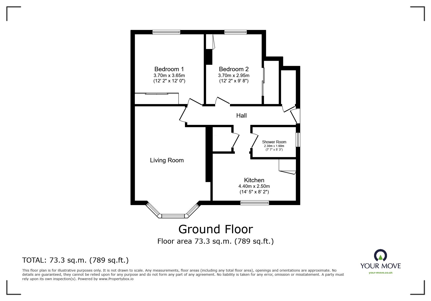 Floorplan of 2 bedroom  Flat for sale, North Bank Street, Monifieth, Angus, DD5