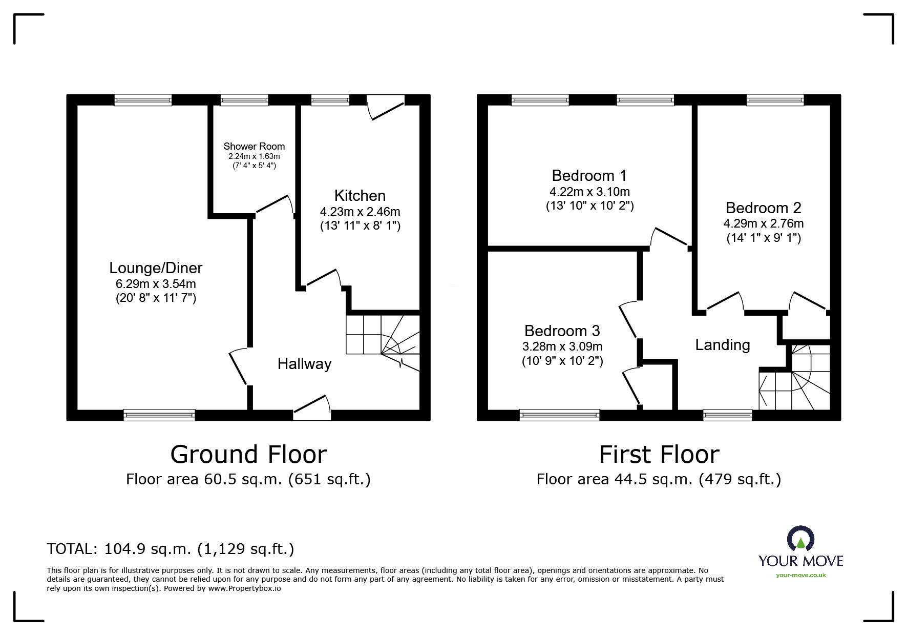 Floorplan of 3 bedroom Mid Terrace House for sale, Balerno Street, Dundee, Angus, DD4