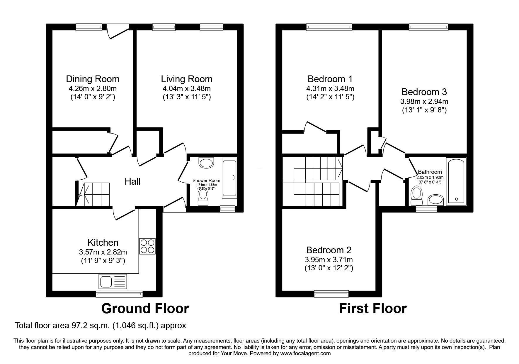 Floorplan of 3 bedroom Mid Terrace House for sale, Buttars Loan, Angus, DD2