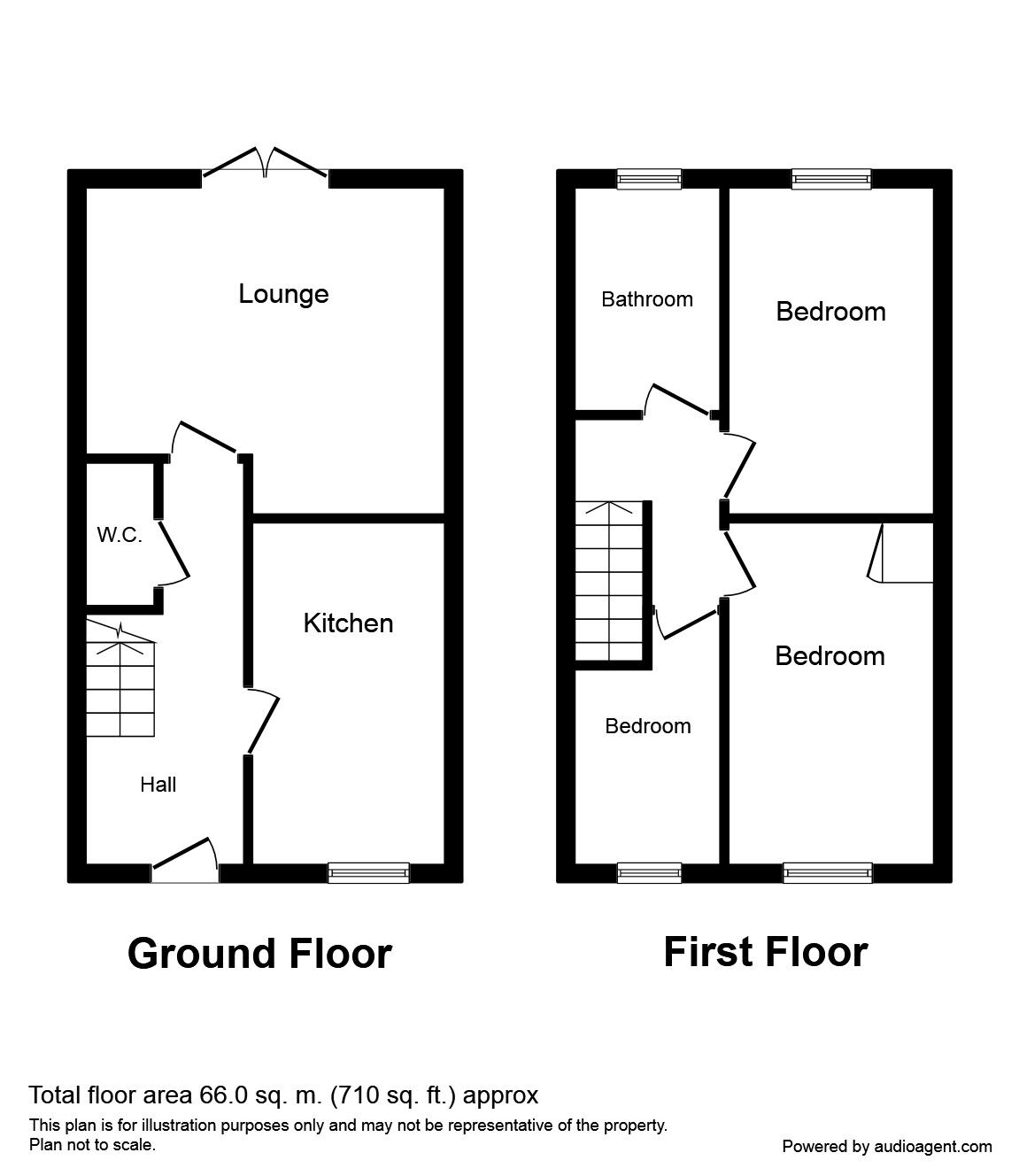 Floorplan of 3 bedroom Semi Detached House to rent, C  Holbrook Street, Heanor, Derbyshire, DE75