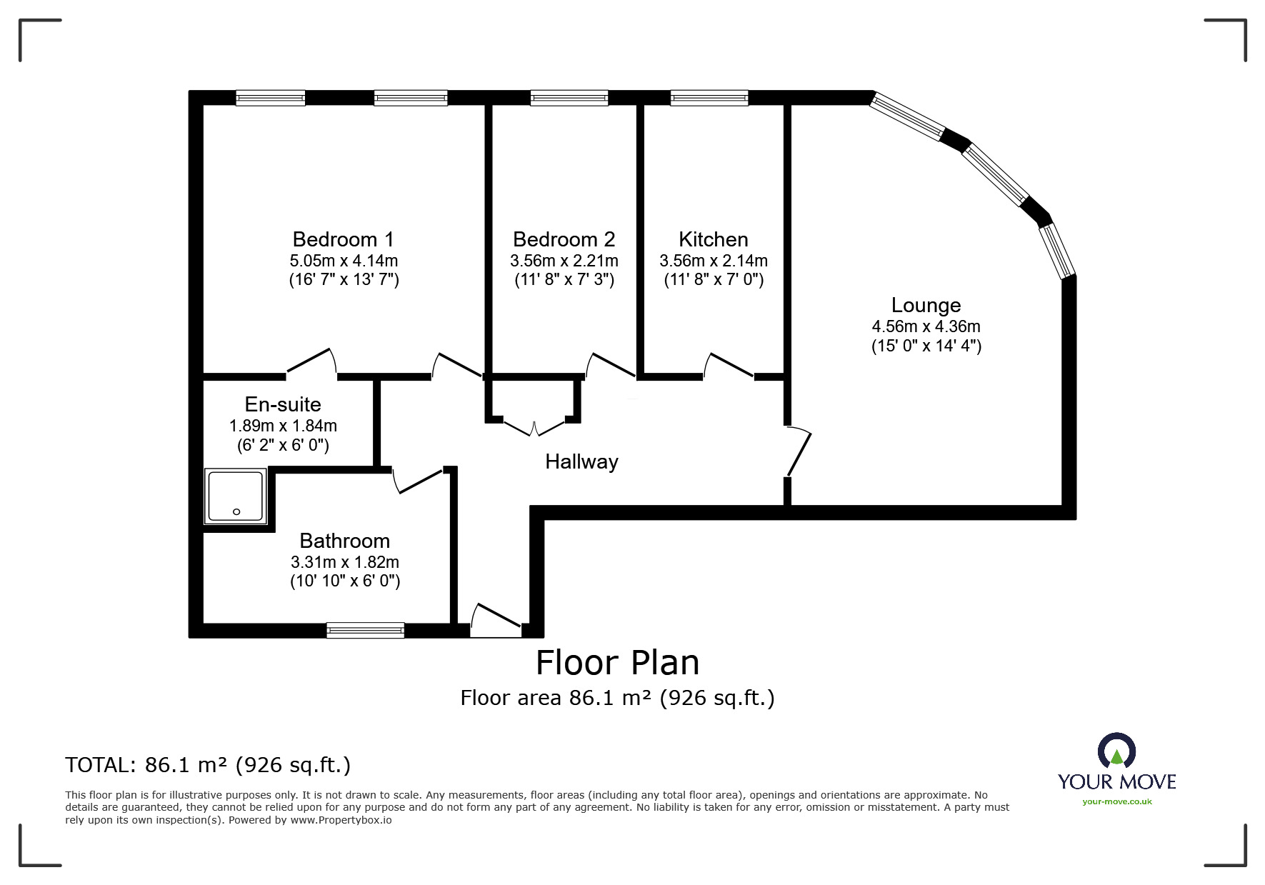 Floorplan of 2 bedroom  Flat to rent, Station Road, Egham, Surrey, TW20