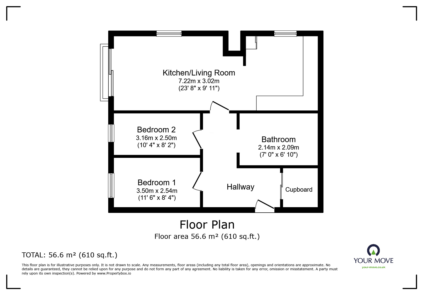 Floorplan of 2 bedroom  Flat to rent, Chambord House, Queenswood Crescen, Englefield Green, Egham, TW20