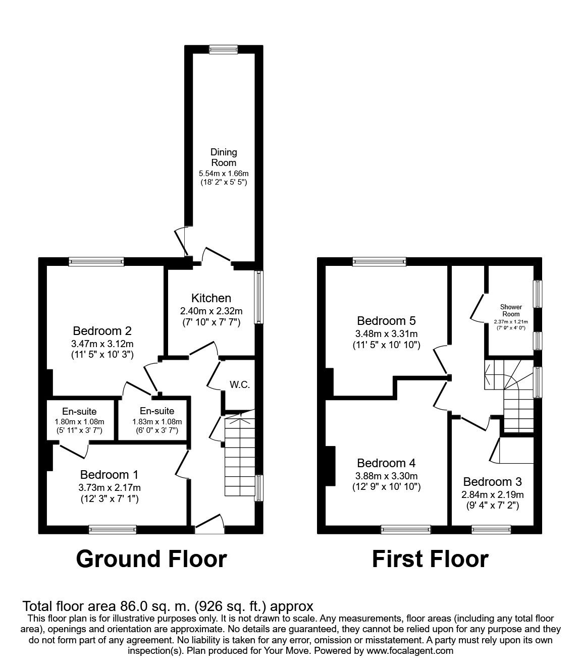 Floorplan of 4 bedroom Semi Detached House to rent, Lynwood Avenue, Egham, Surrey, TW20