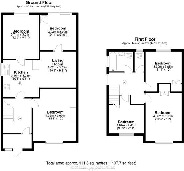 Floorplan of 6 bedroom Detached House to rent, Spring Rise, Egham, Surrey, TW20