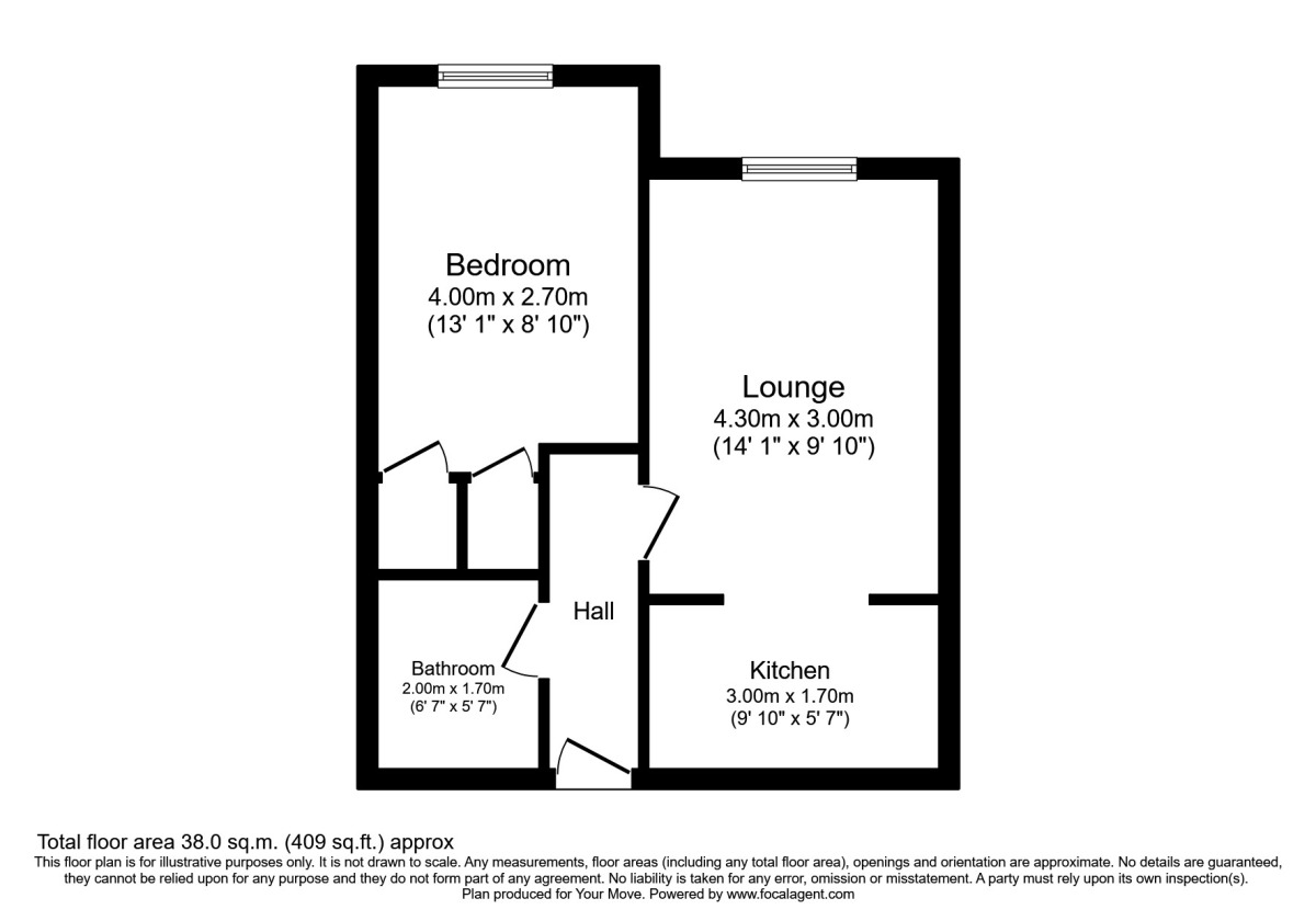 Floorplan of 1 bedroom  Flat to rent, Wetton Place, Egham, Surrey, TW20