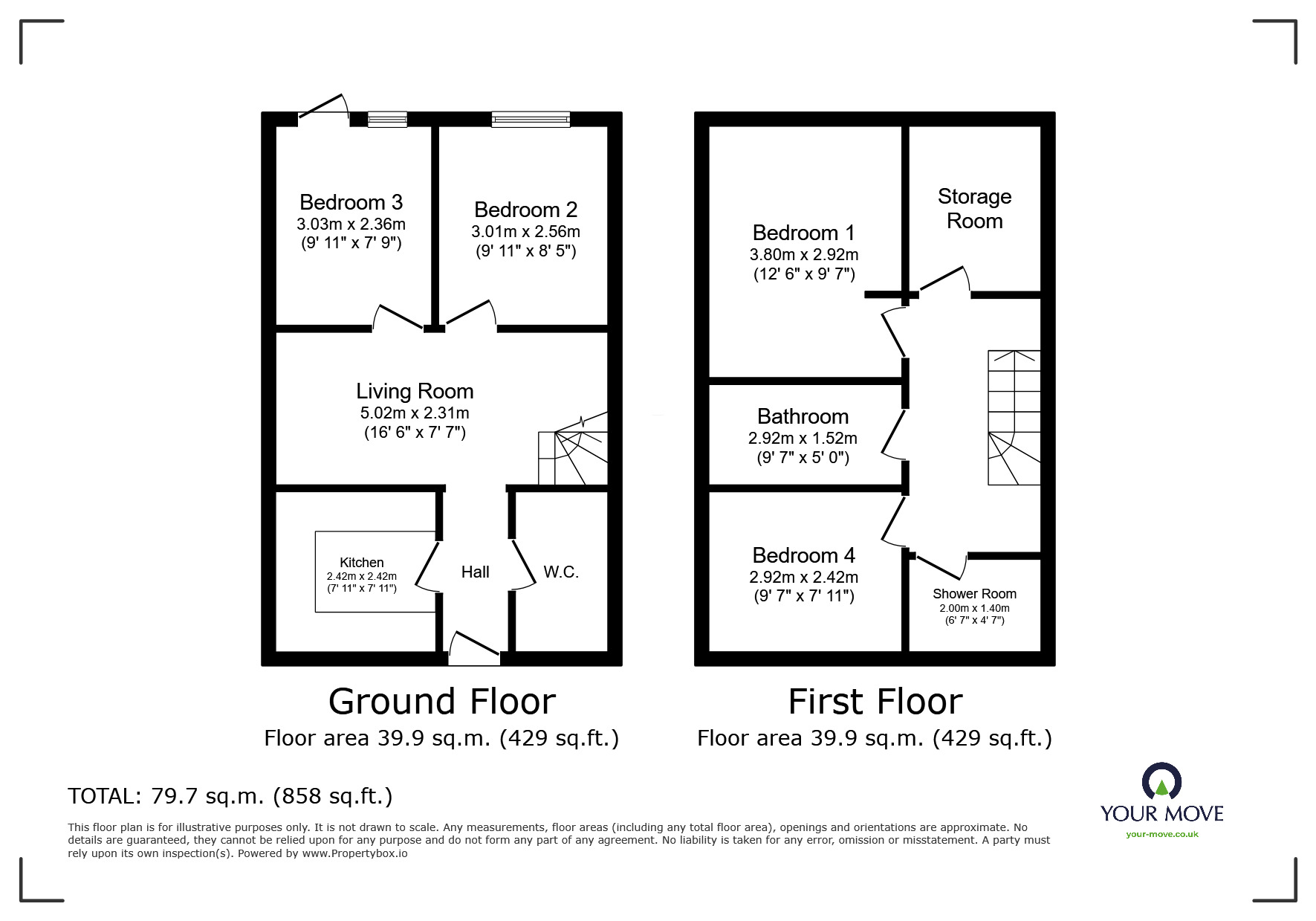 Floorplan of 4 bedroom Mid Terrace House to rent, Nightingale Shott, Egham, Surrey, TW20