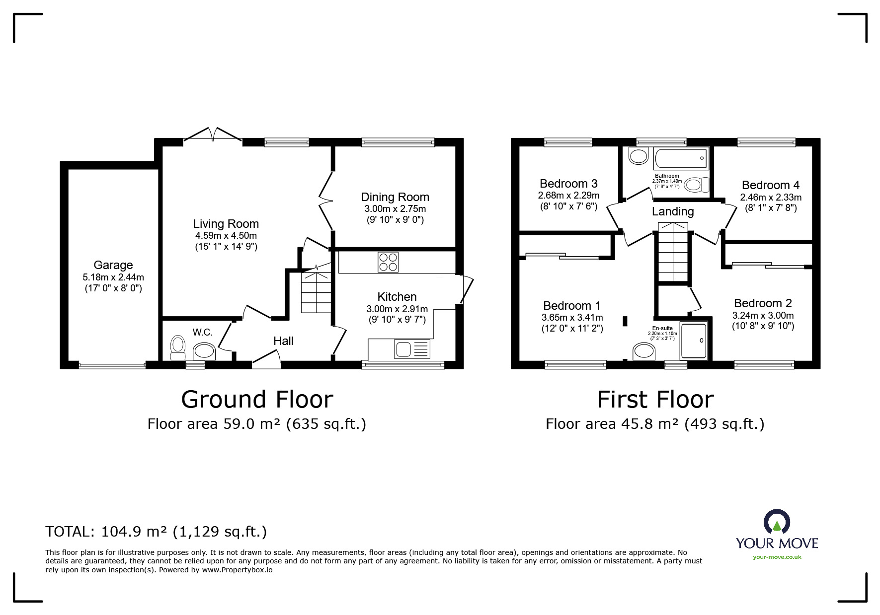 Floorplan of 4 bedroom Detached House for sale, Thirlmere Close, Egham, Surrey, TW20