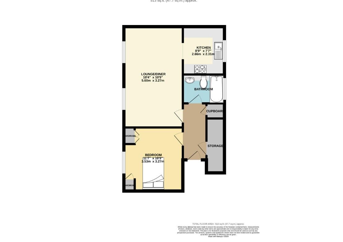 Floorplan of  Flat for sale, Holywell Close, Staines-upon-Thames, Surrey, TW19