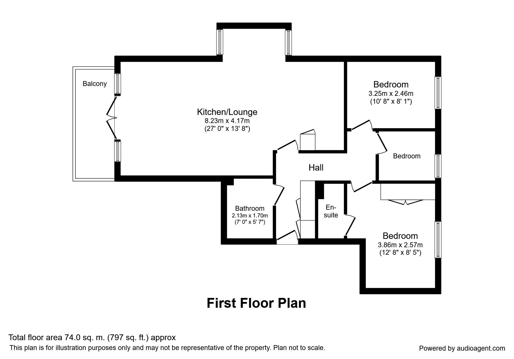 Floorplan of 3 bedroom  Flat for sale, Staines Road East, Sunbury, Middlesex, TW16