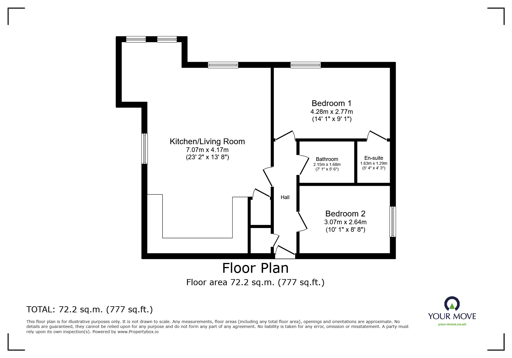 Floorplan of 2 bedroom  Flat to rent, King Johns Place Egham Hill, Egham, Surrey, TW20