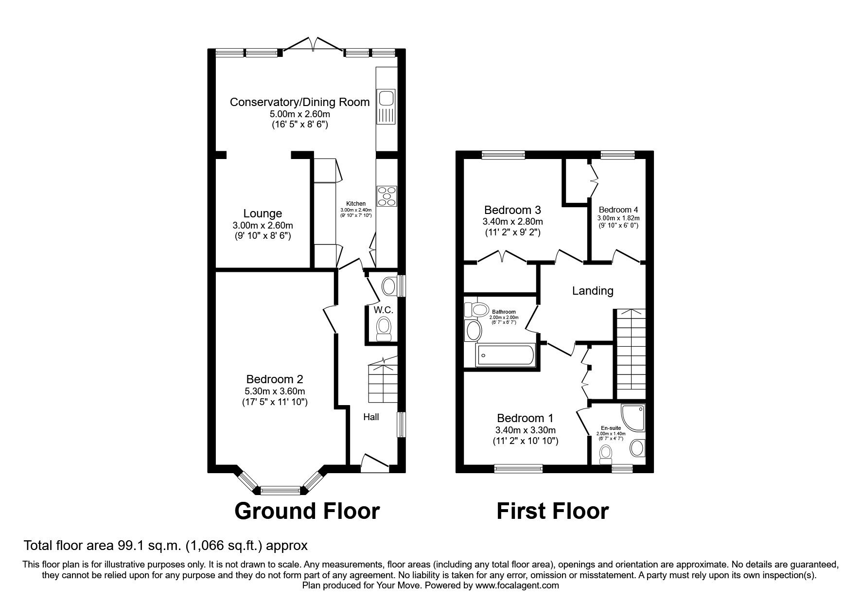 Floorplan of 4 bedroom Semi Detached House to rent, Nightingale Shott, Egham, Surrey, TW20