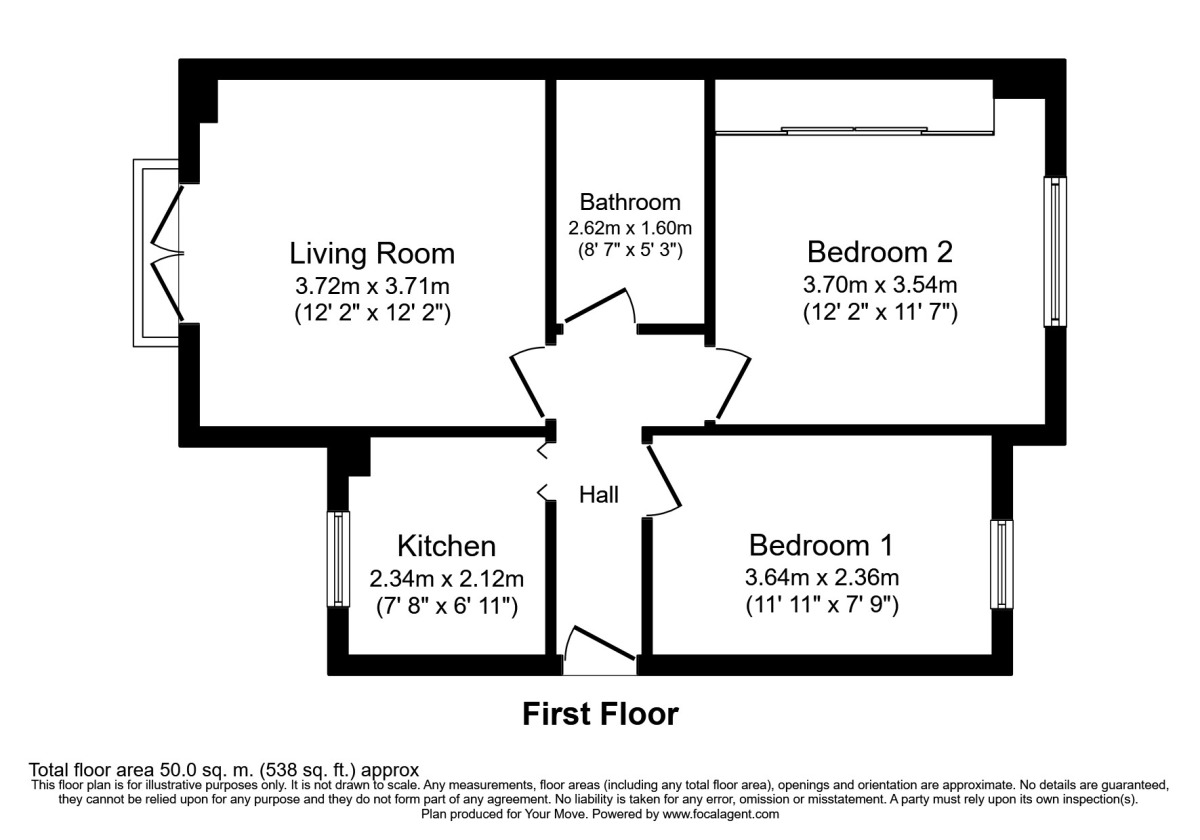 Floorplan of 2 bedroom  Flat to rent, Hummer Road, Egham, Surrey, TW20