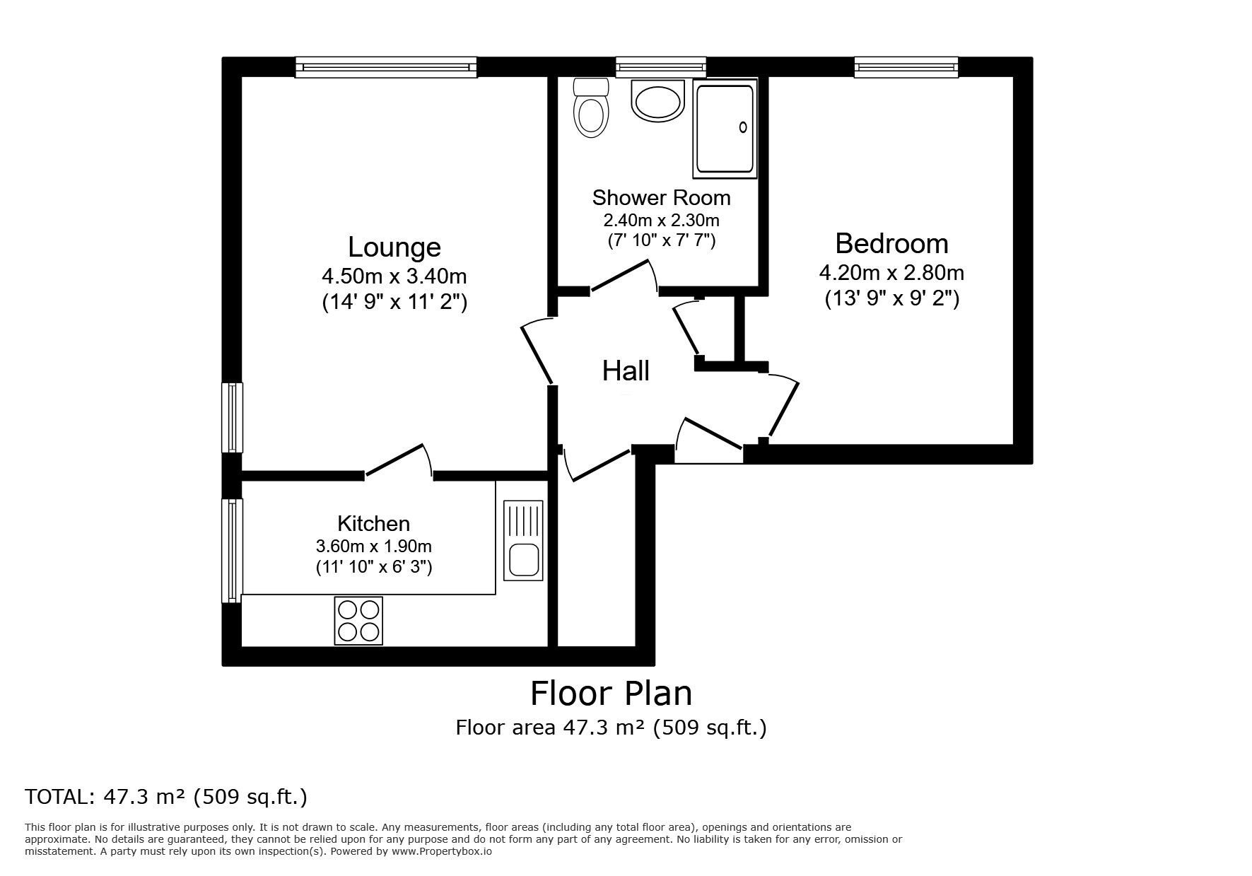 Floorplan of 1 bedroom  Flat for sale, South Park Court, Hay Street, Moray, IV30