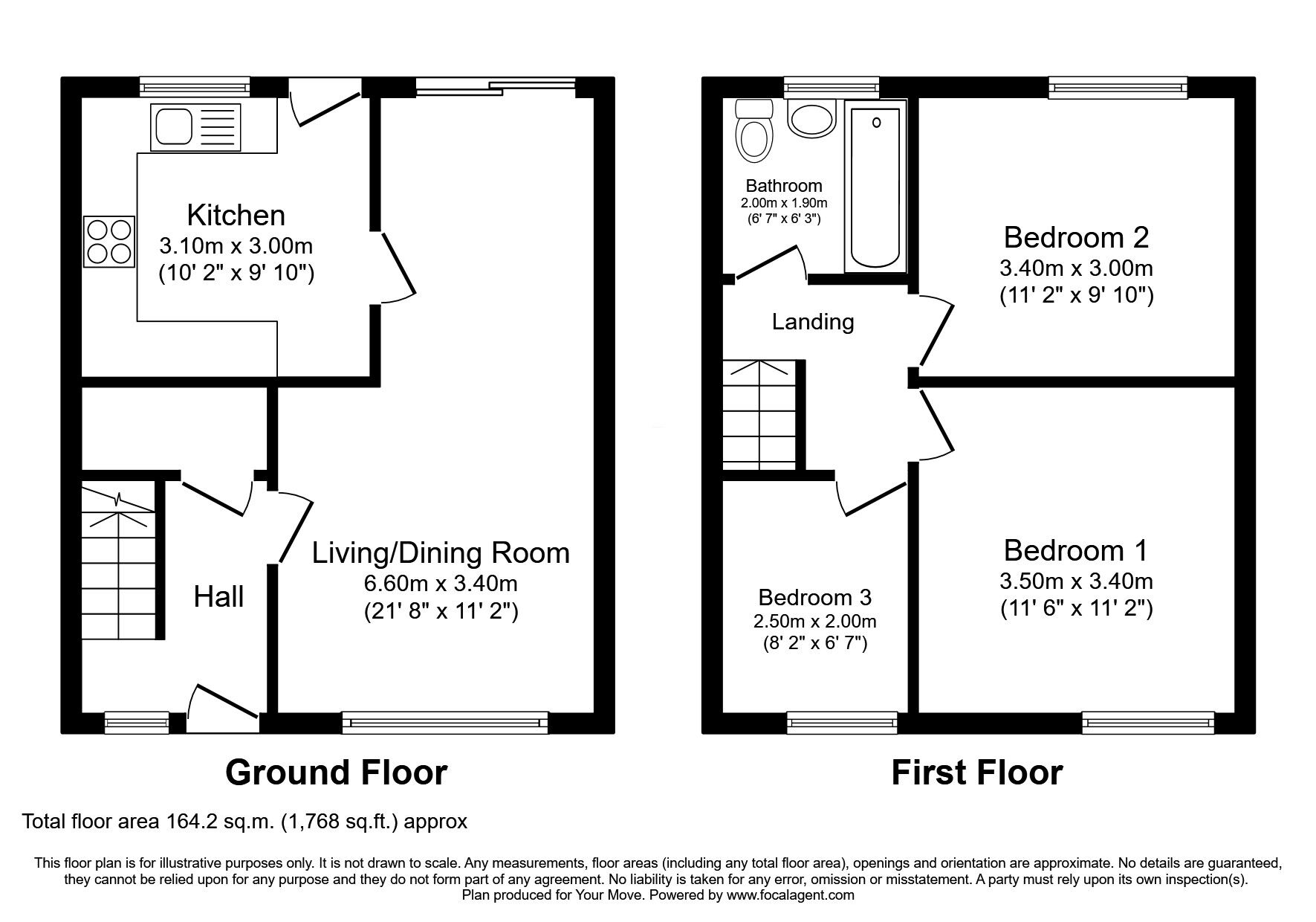 Floorplan of 3 bedroom Mid Terrace House for sale, Waulkmill Grove, Elgin, Moray, IV30