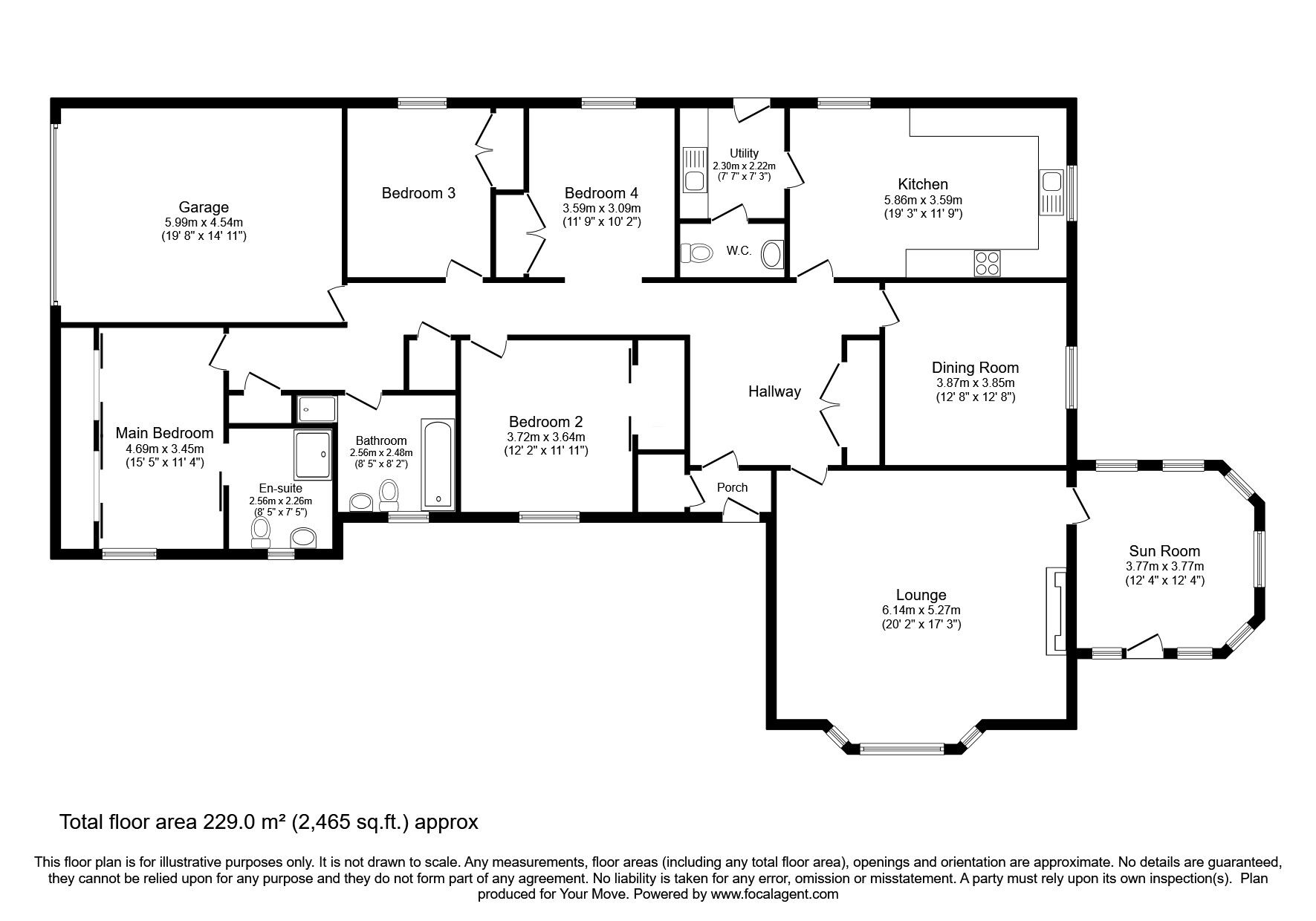 Floorplan of 4 bedroom Detached Bungalow for sale, Westfield Drive, Portknockie, Moray, AB56