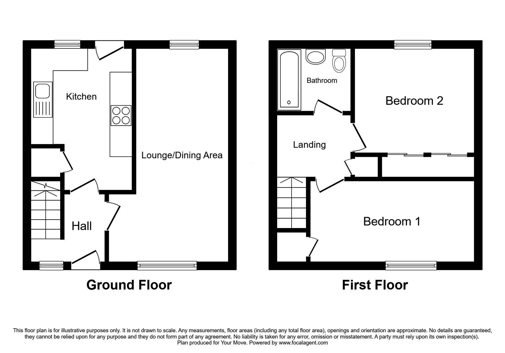 Floorplan of 2 bedroom End Terrace House for sale, Ferrier Terrace, Elgin, Moray, IV30