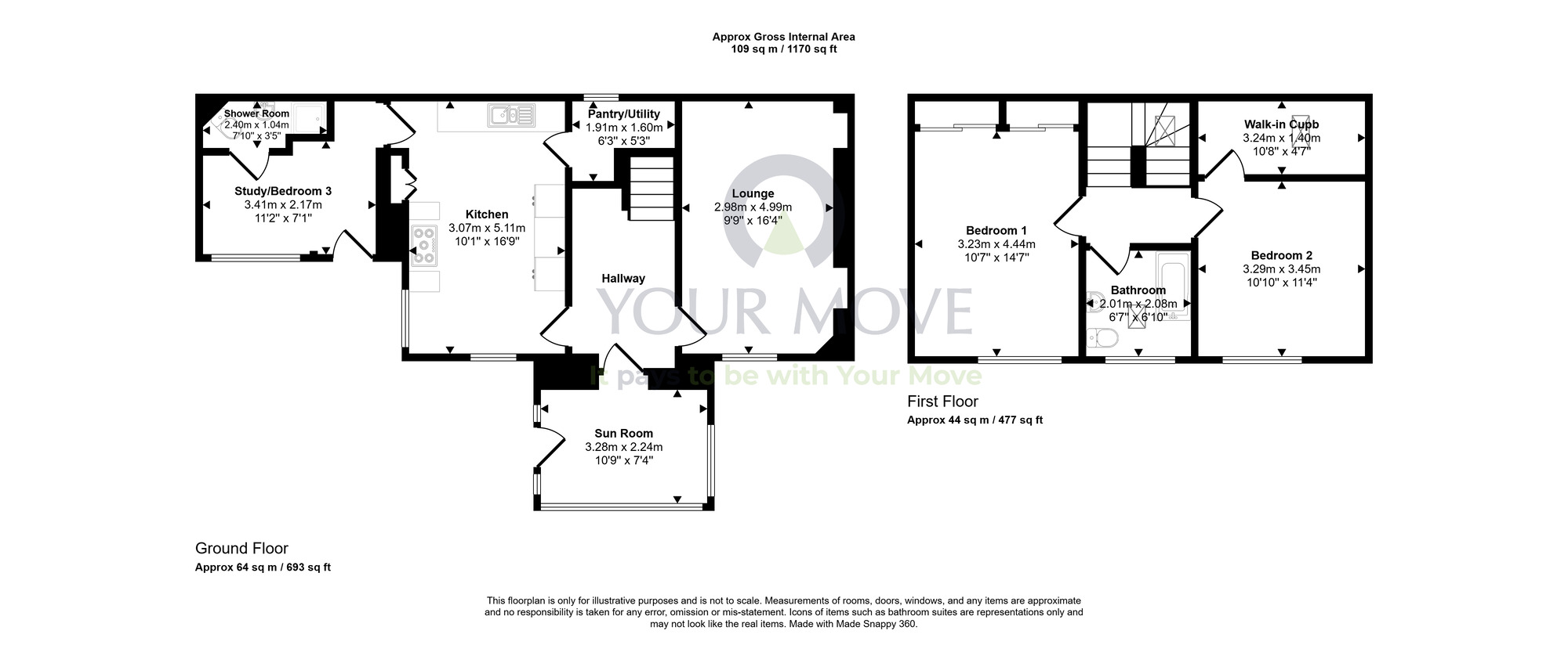 Floorplan of 2 bedroom Semi Detached House for sale, Land Street, Keith, Moray, AB55