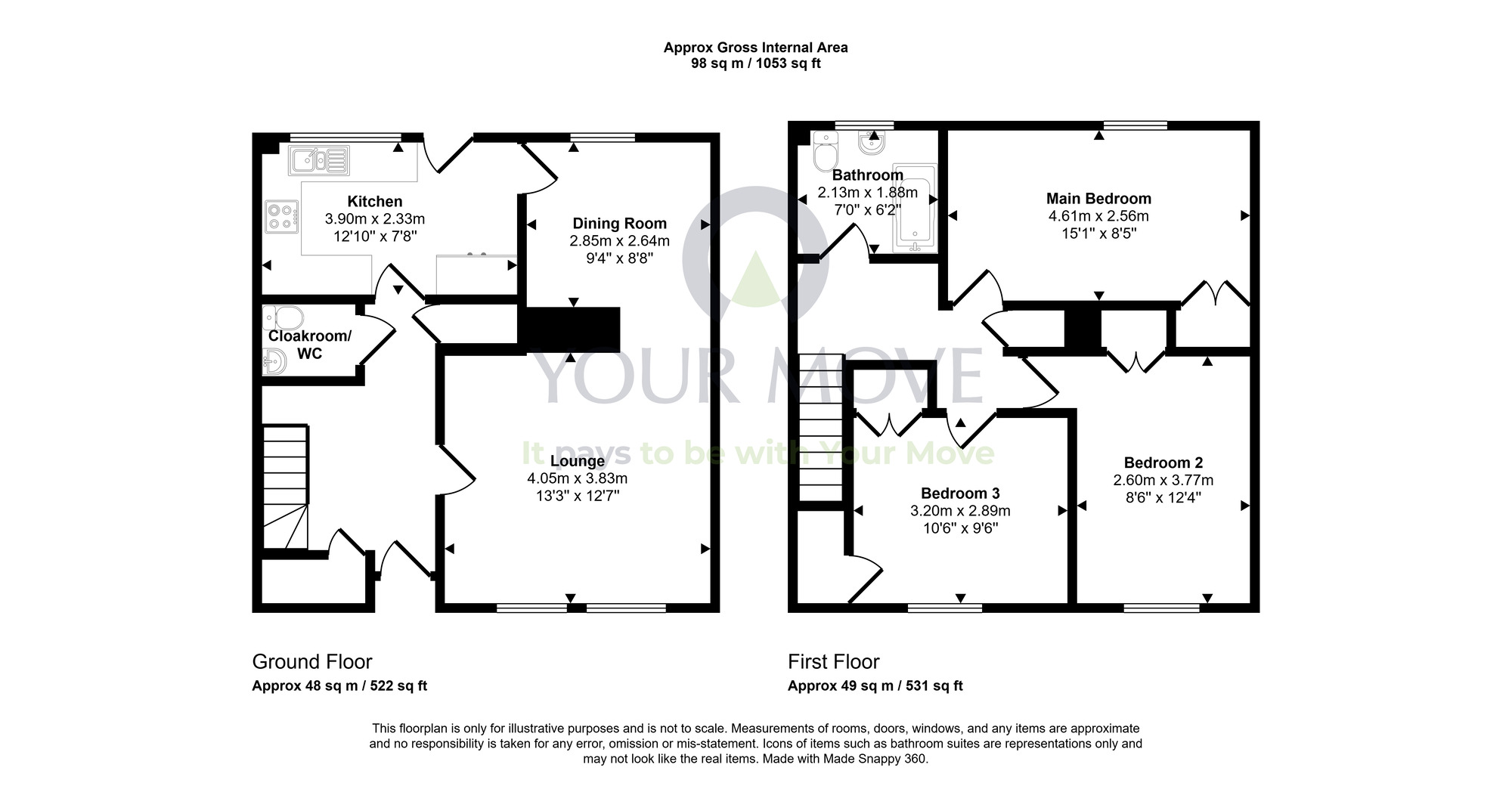 Floorplan of 3 bedroom End Terrace House for sale, Community Way, Lossiemouth, Moray, IV31