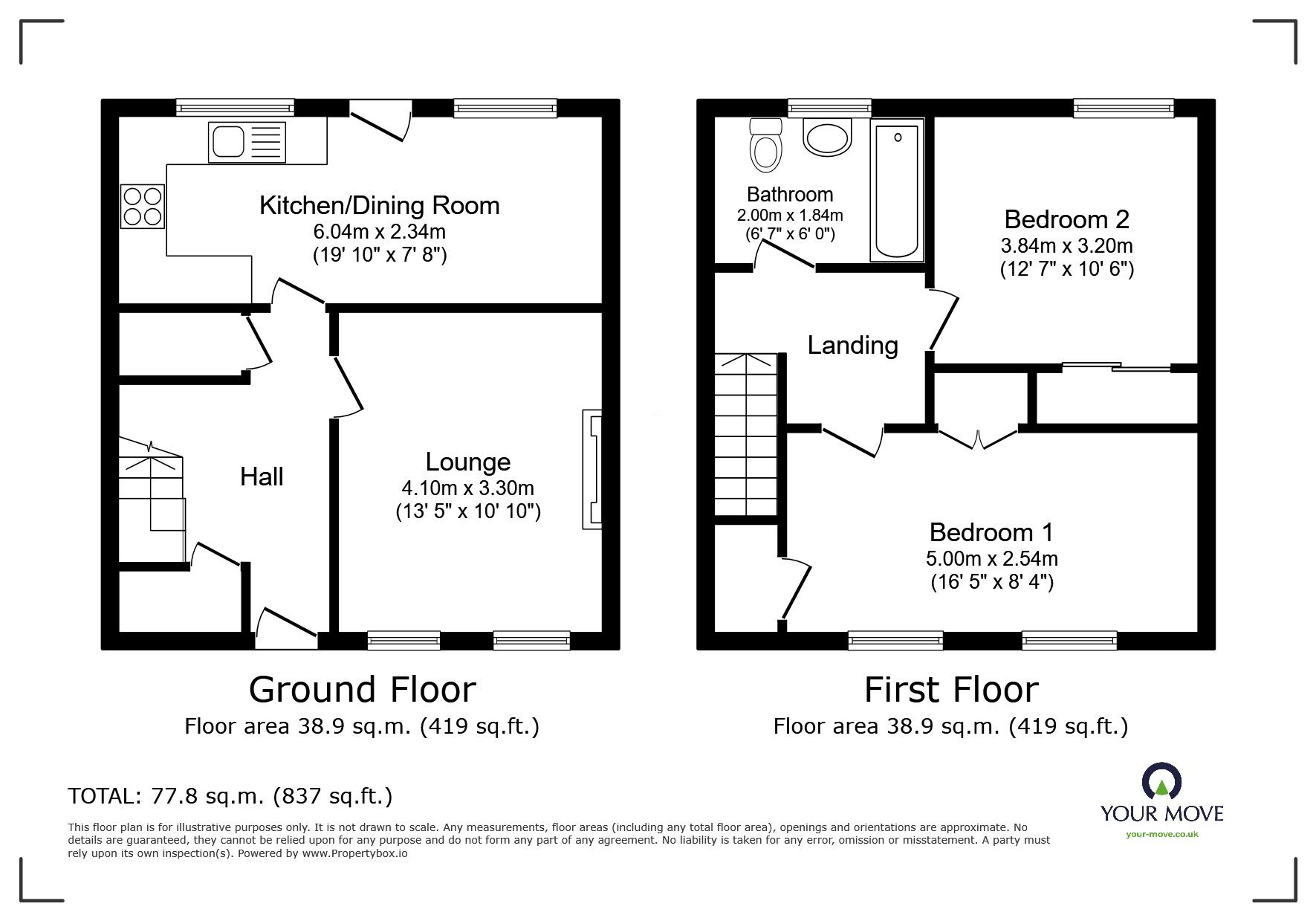 Floorplan of 2 bedroom Mid Terrace House for sale, Forth Place, Lossiemouth, Moray, IV31