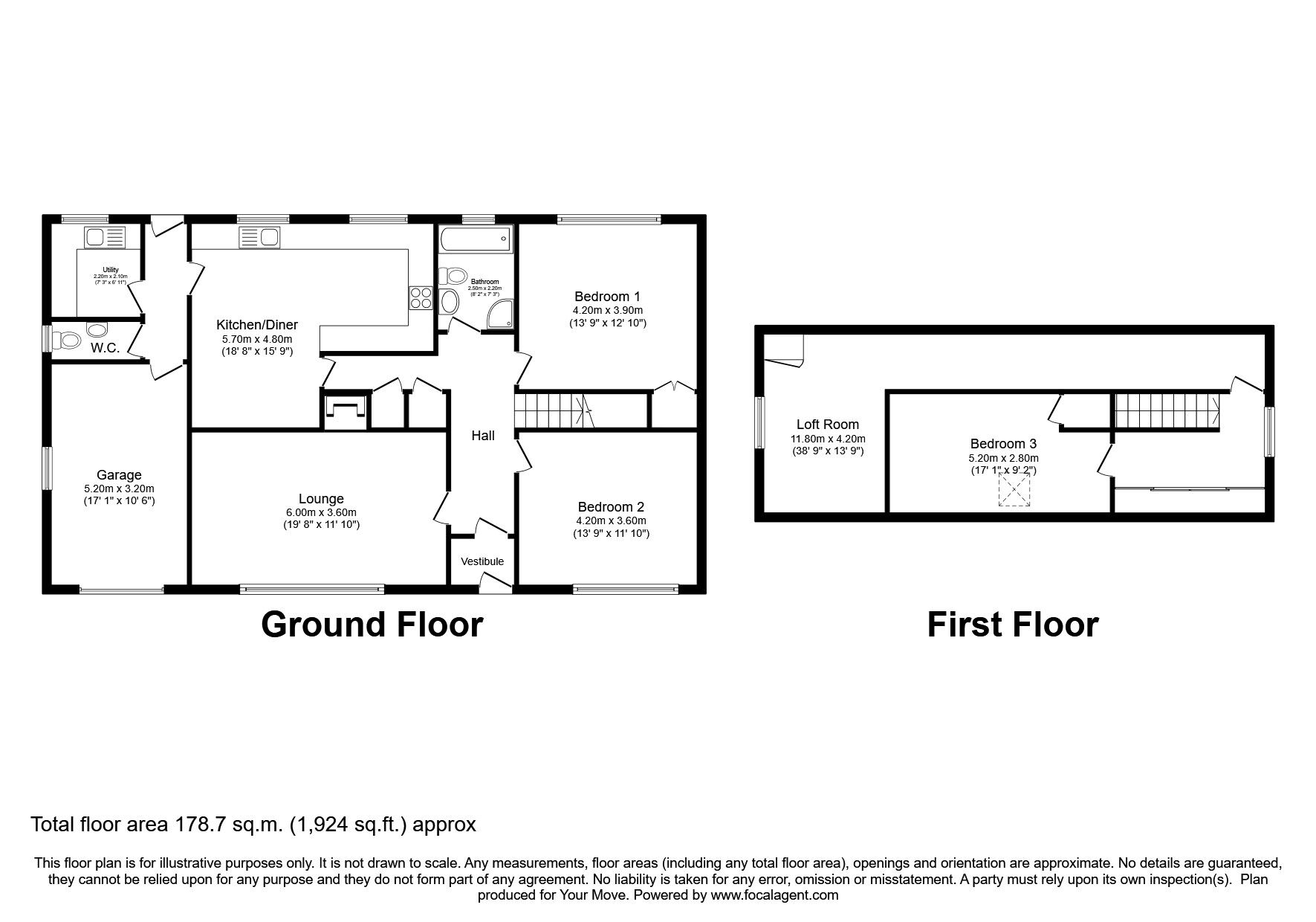 Floorplan of 3 bedroom Detached House for sale, Haig Street, Portknockie, Moray, AB56