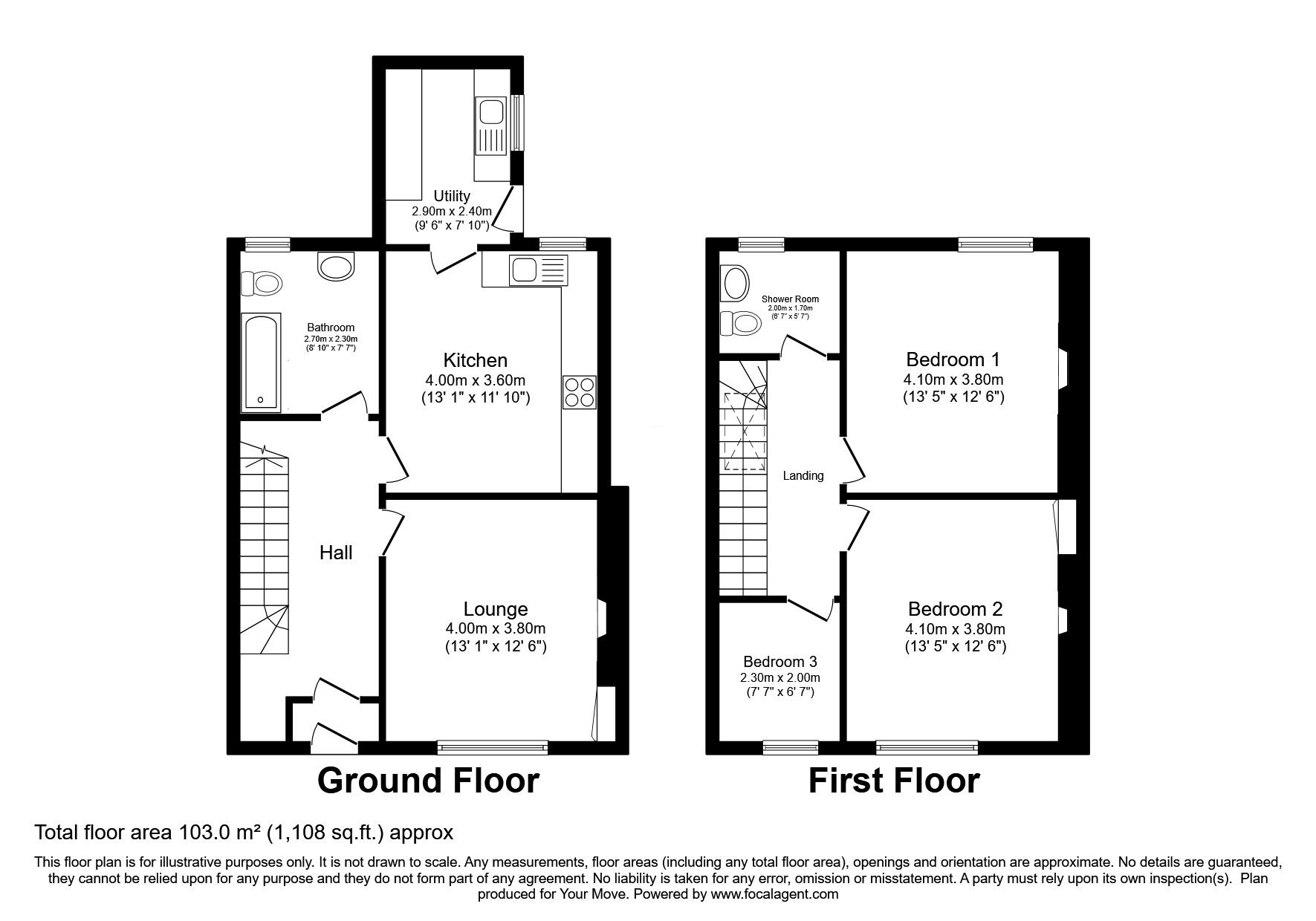 Floorplan of 3 bedroom Semi Detached House for sale, Grant Street, Elgin, Moray, IV30