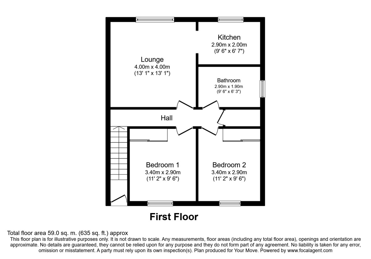 Floorplan of 2 bedroom  Flat to rent, Calcots Crescent, Elgin, Morayshire, IV30